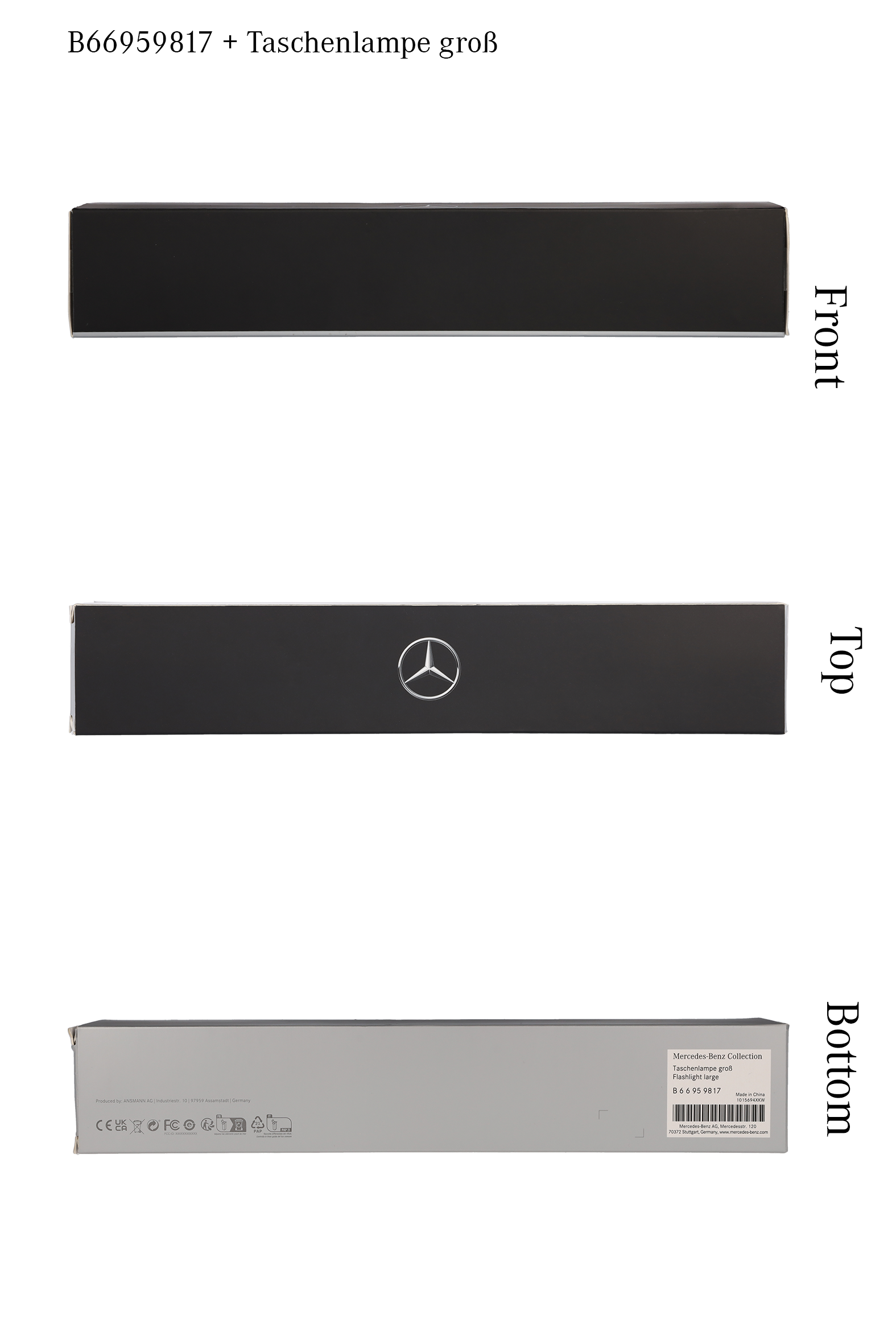 Linterna LED, grande - negro, Aluminio, Ansmann