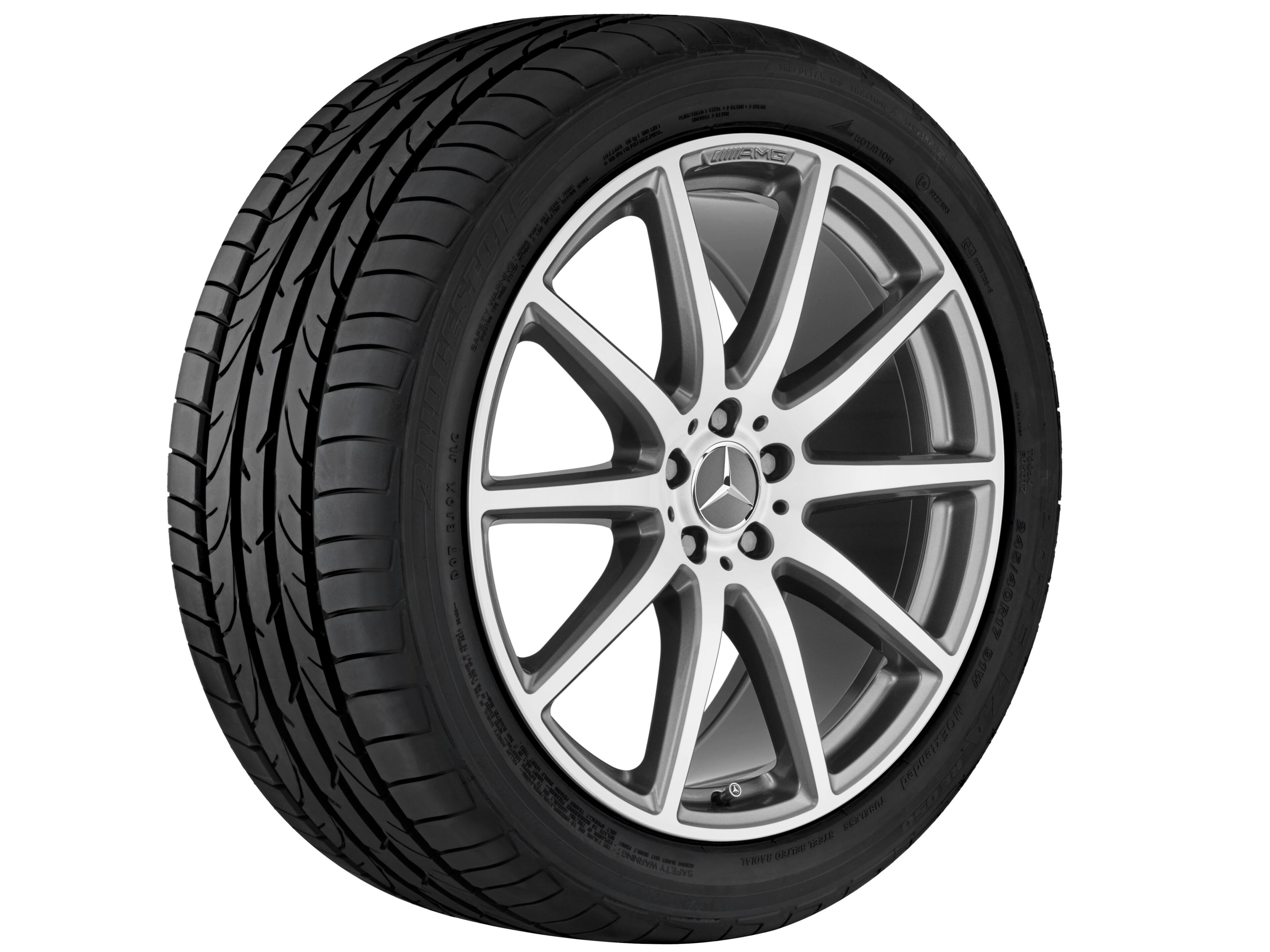Llanta AMG de 10 radios, 53,3 cm (21 pulgadas) - 11,5 J x 21 ET 42, gris titanio, pulido a alto brillo