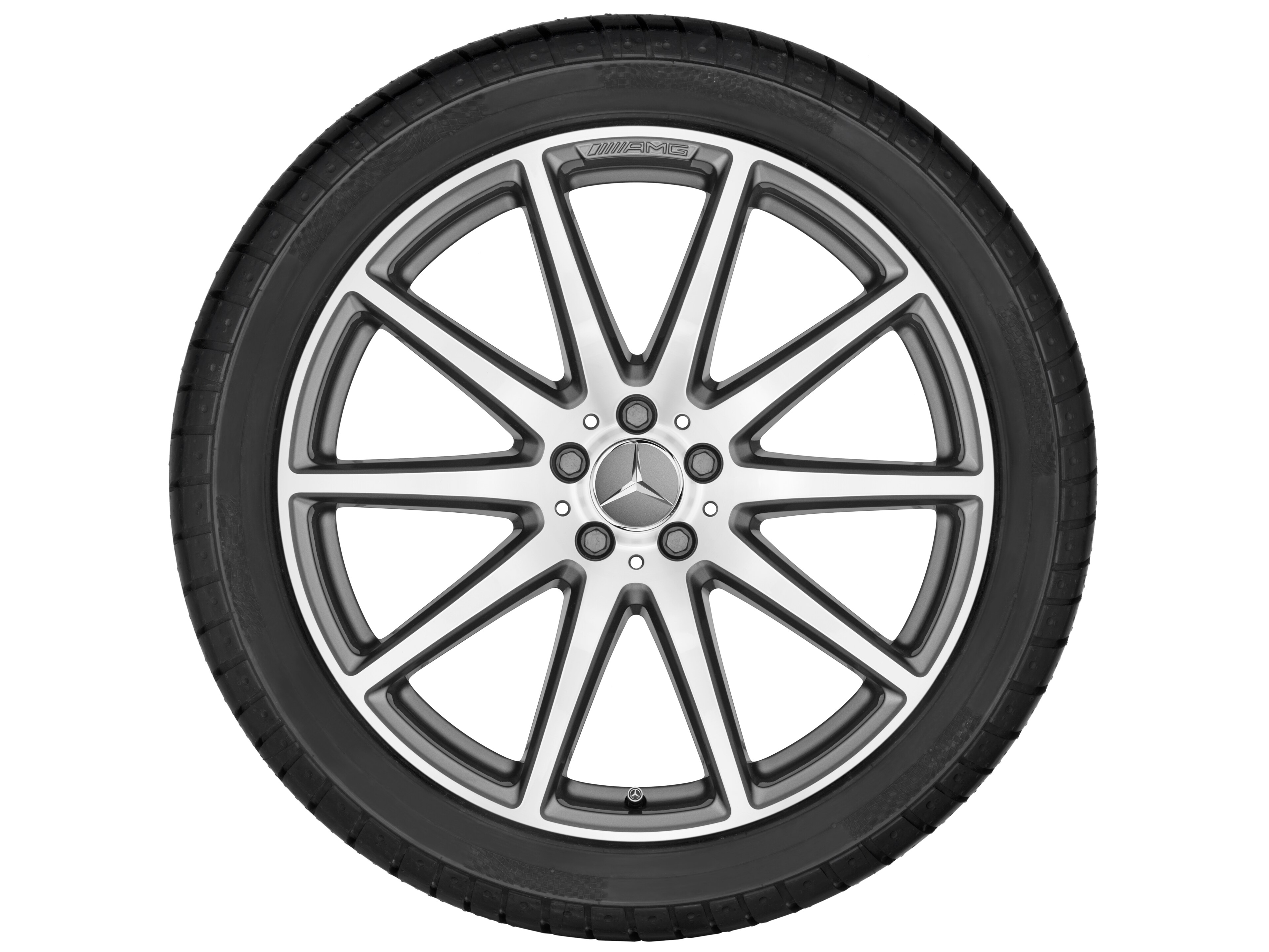 Llanta AMG de 10 radios, 53,3 cm (21 pulgadas) - 11,5 J x 21 ET 42, gris titanio, pulido a alto brillo
