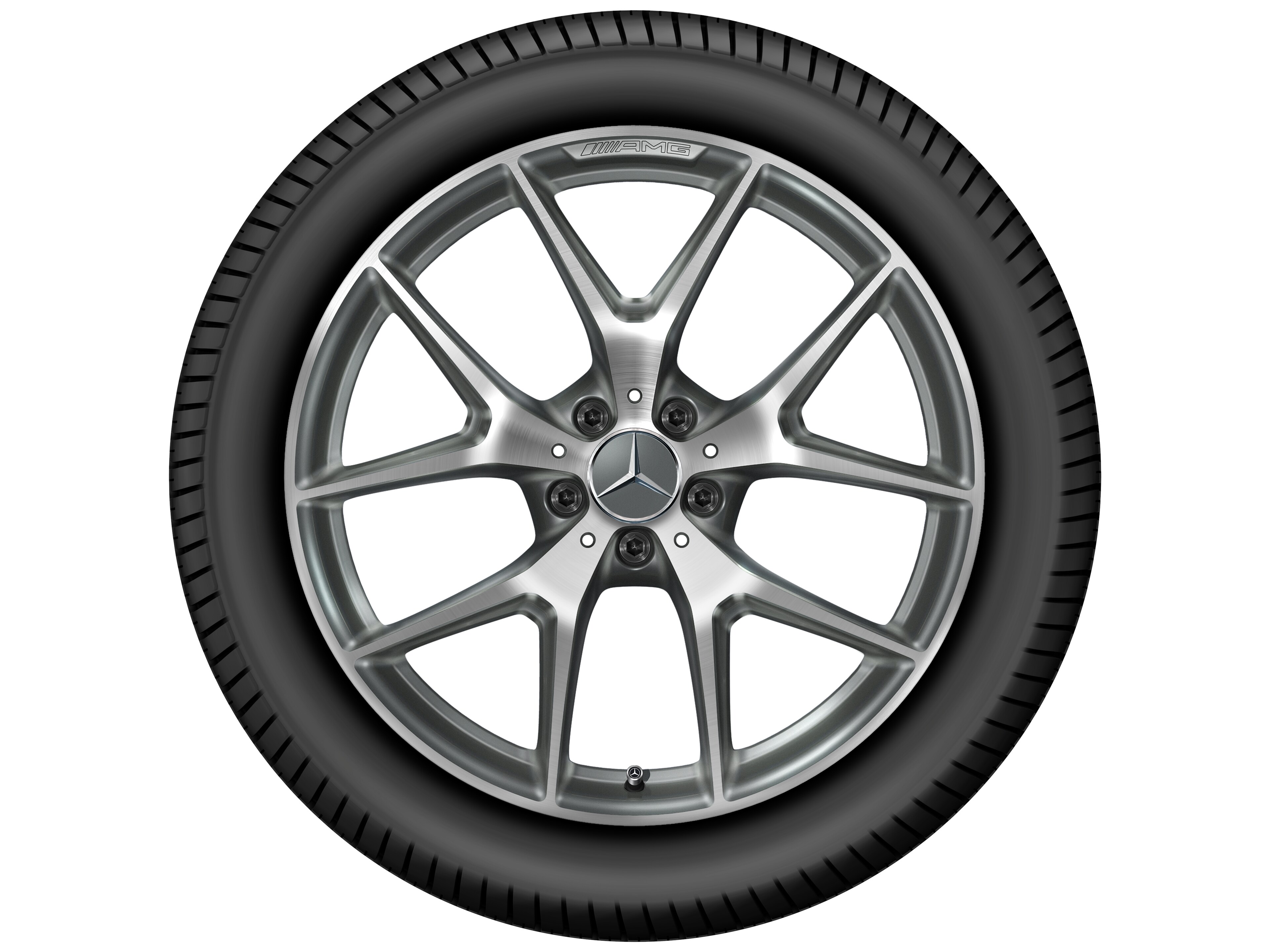 Llanta AMG de radios cruzados, 50,8 cm (20 pulgadas) - 8,5 J x 20 ET 40, gris titanio, pulido a alto brillo
