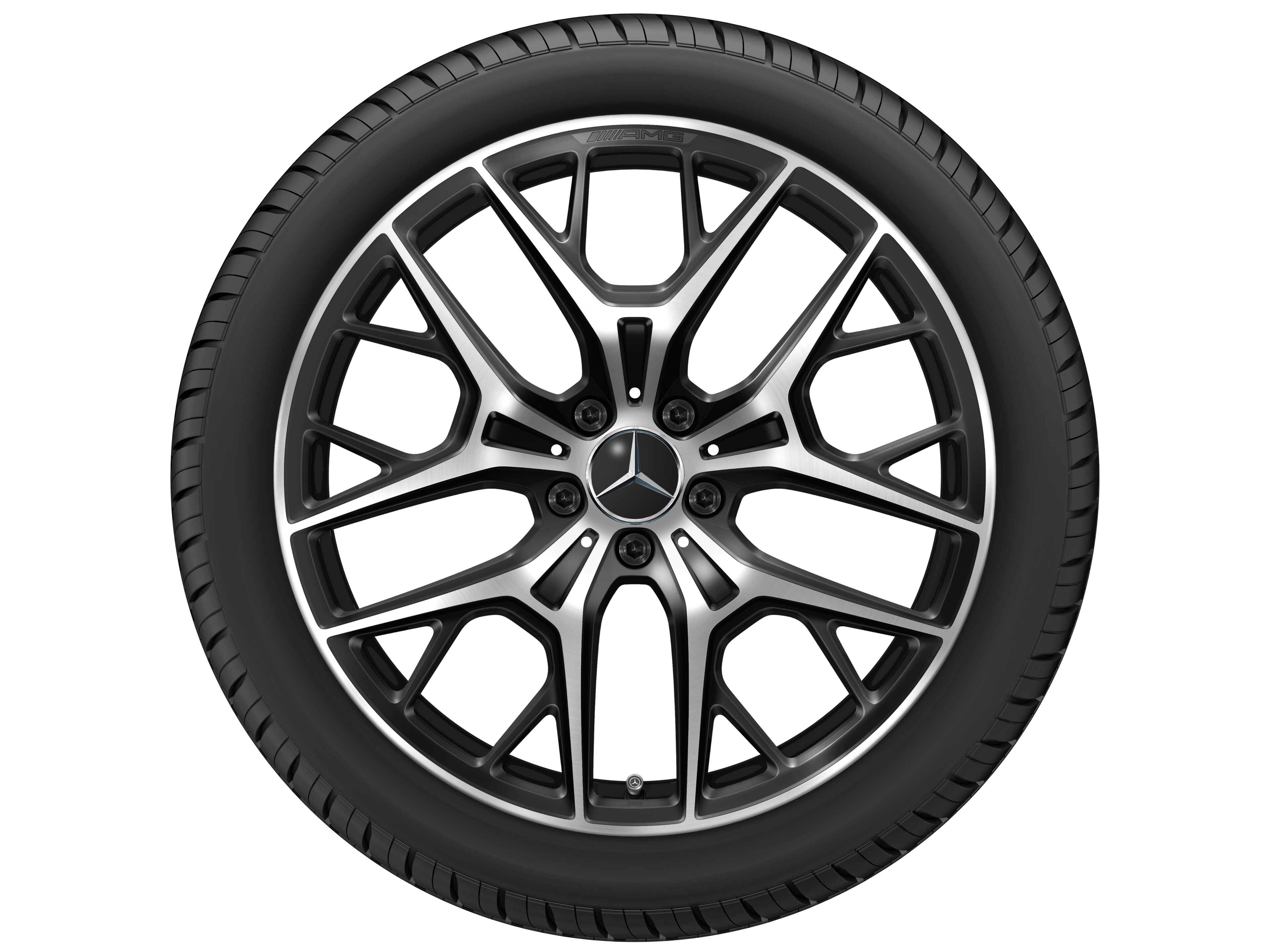 Llanta de aleación AMG, en diseño de radios cruzados, 50,8 cm (20 pulgadas) - 9 J x 20 ET 32, negro, pulido a alto brillo