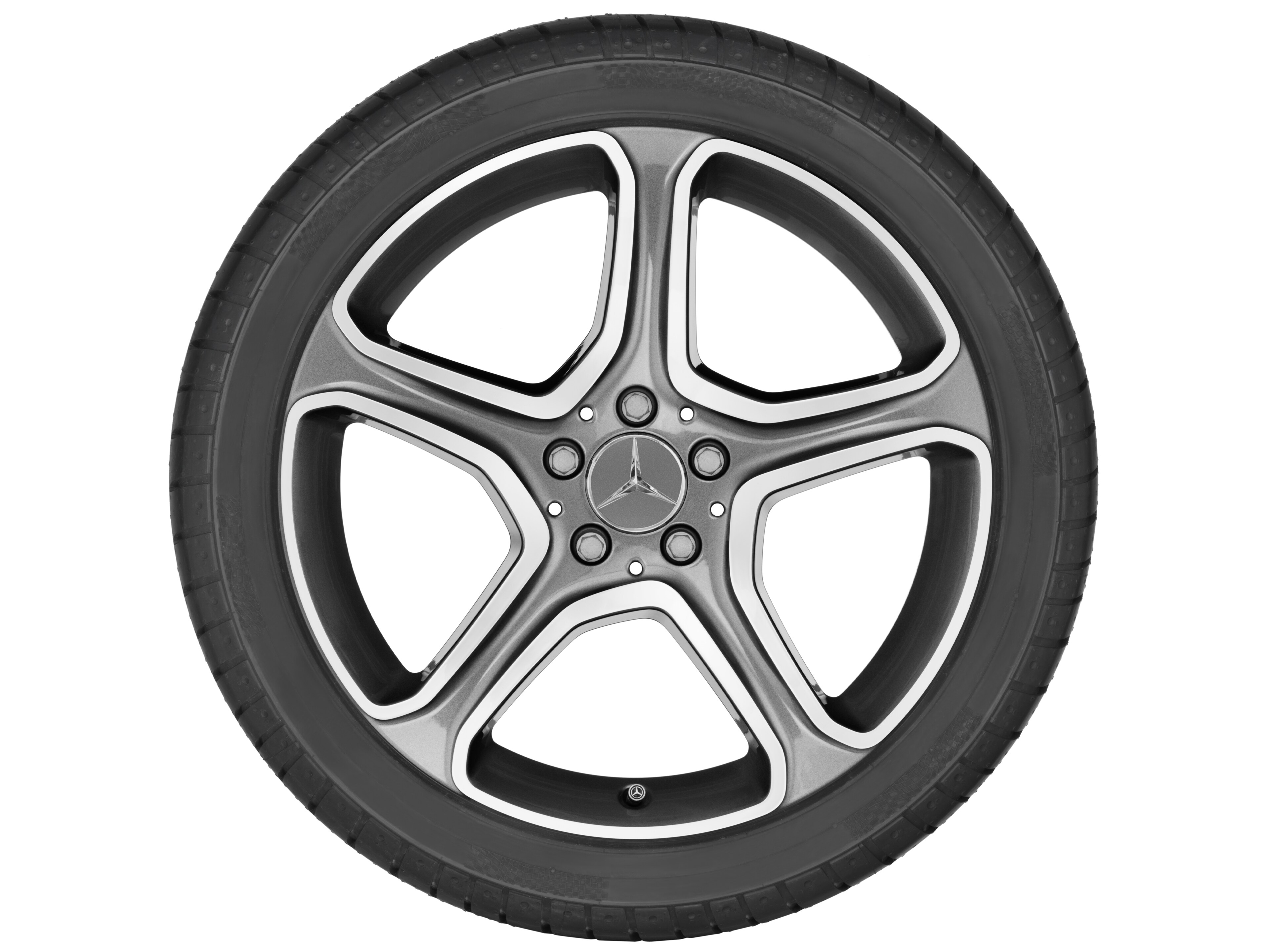 Llanta de 5 radios, 48,3 cm (19 pulgadas) - 7,5 J x 19 ET 47, gris Himalaya, pulido a alto brillo