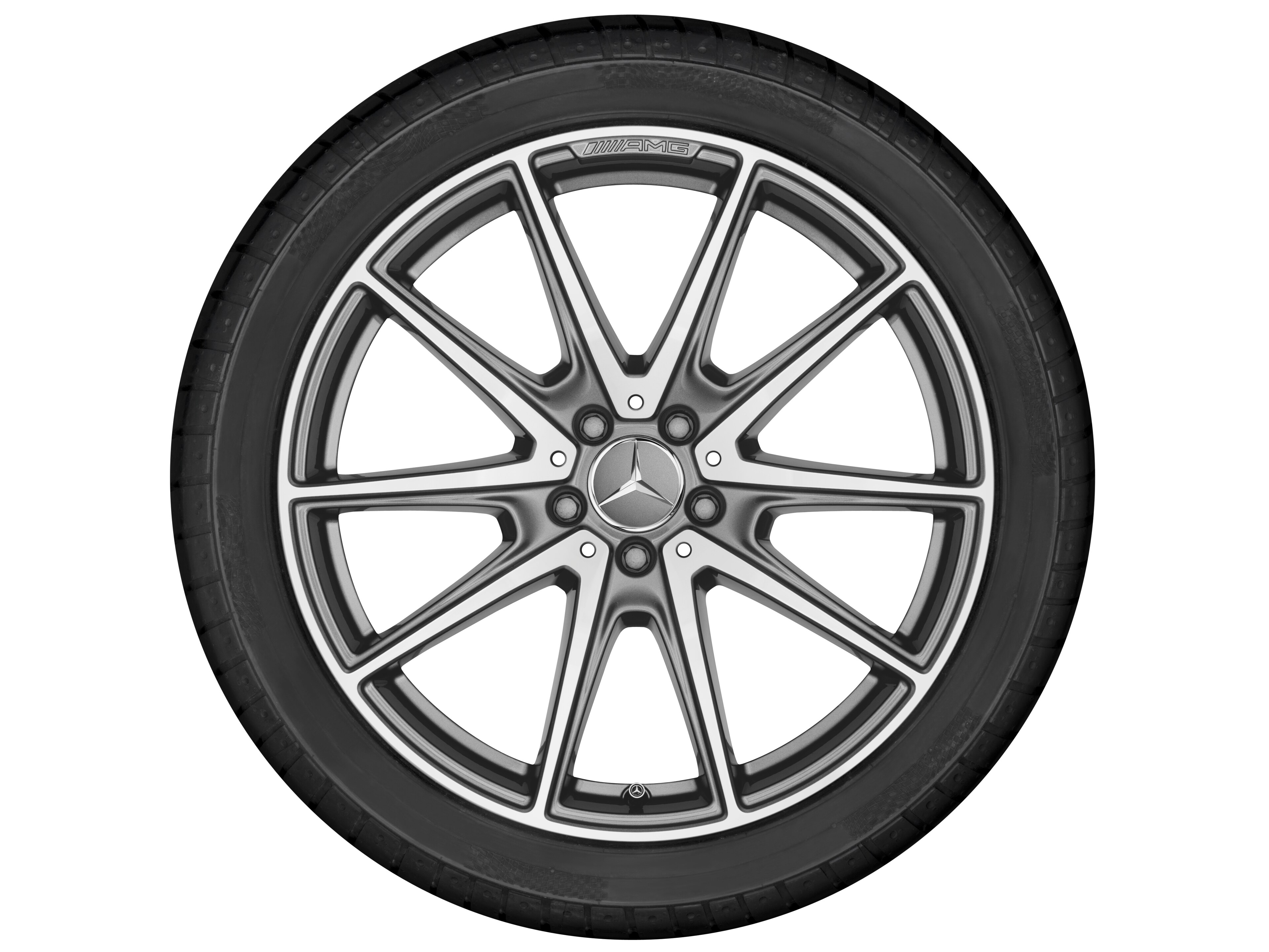 Llanta AMG de 10 radios, 50,8 cm (20 pulgadas) - 9,5 J x 20 ET 38, gris titanio, pulido a alto brillo