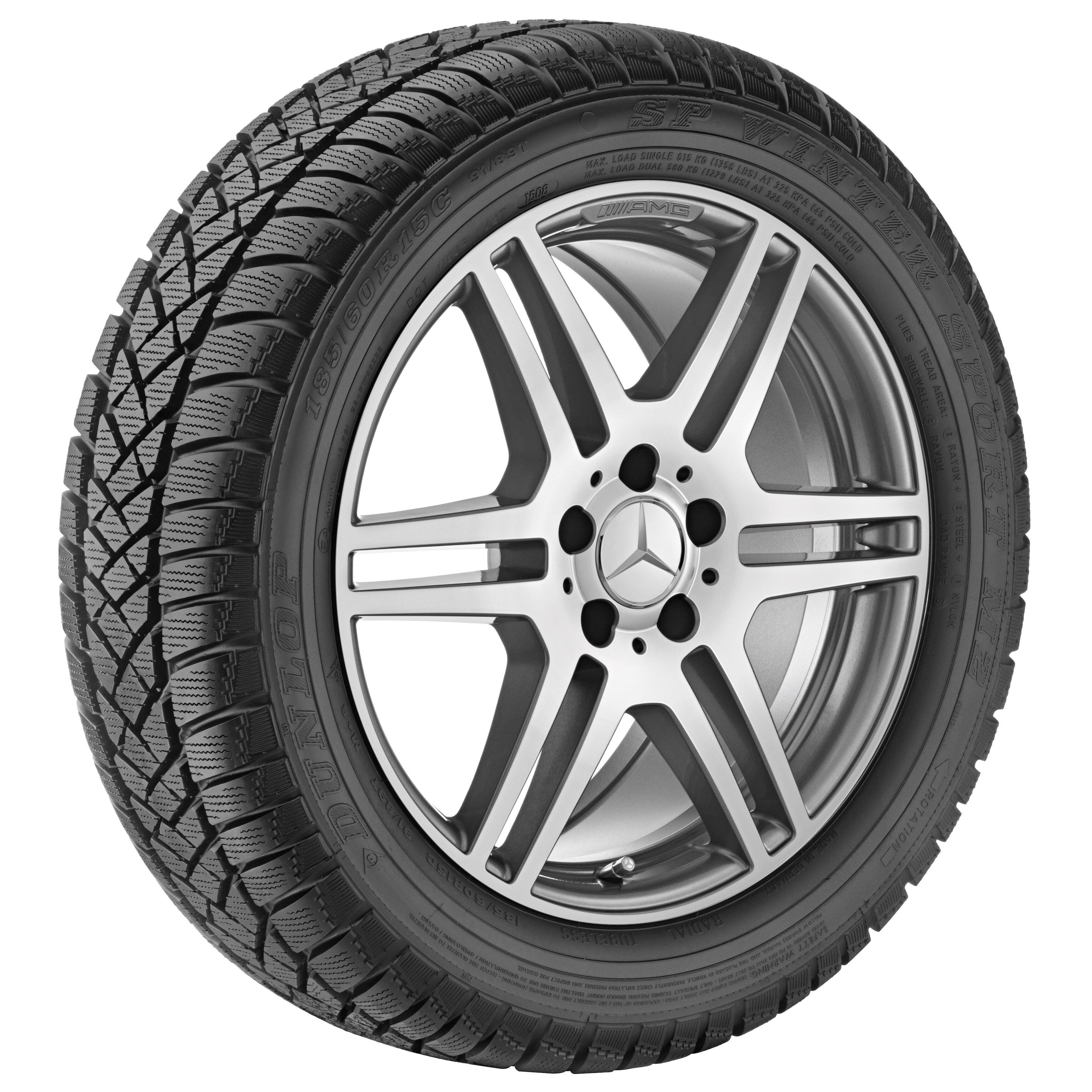 Llanta de 6 radios dobles AMG, 45,7 cm (18 pulgadas) - 8 J x 18 ET 45, gris titanio, pulido a alto brillo