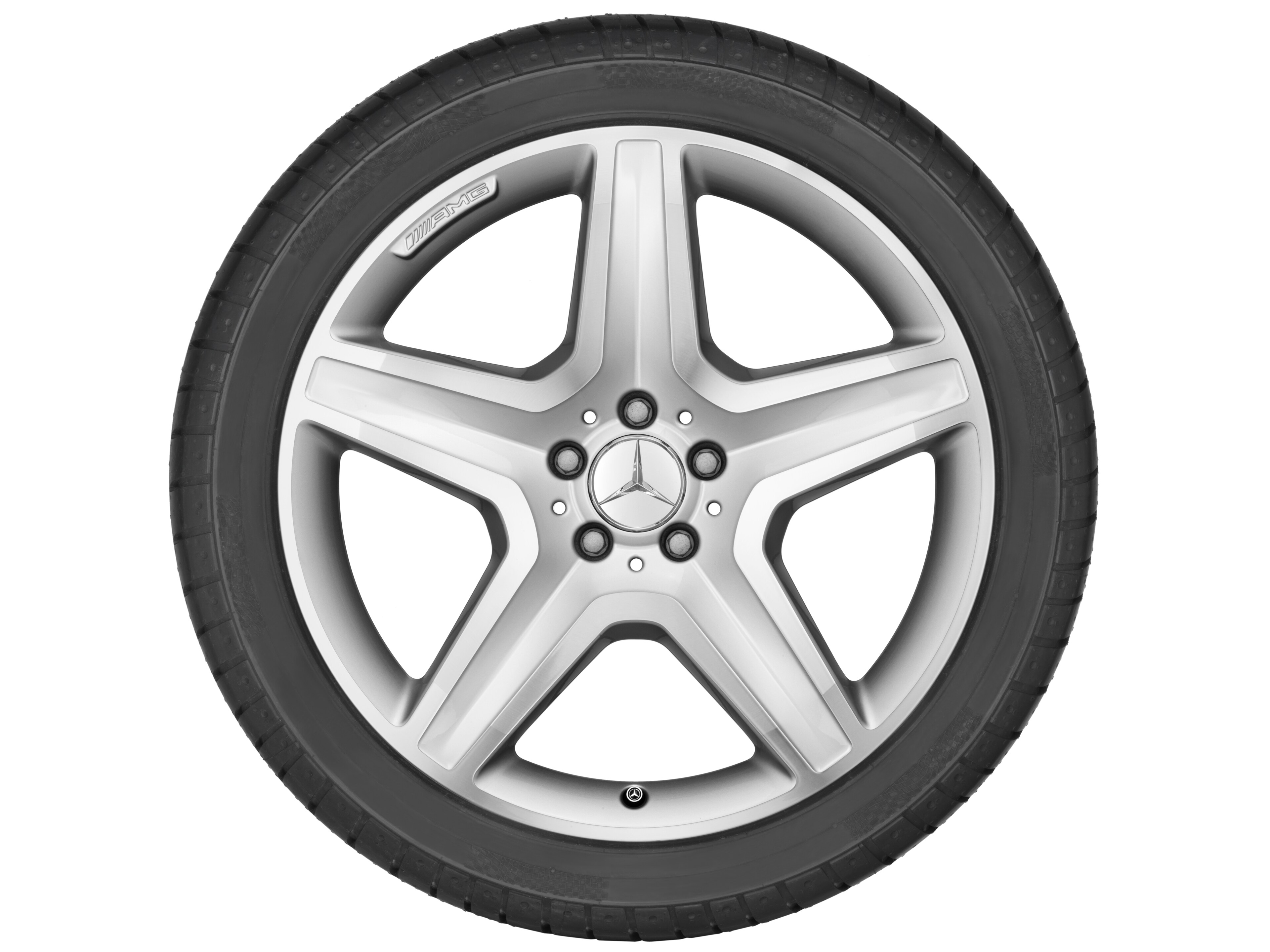 Llanta AMG de 5 radios, 50,8 cm (20 pulgadas) - 9 J x 20 ET 57, plata, pulido a alto brillo