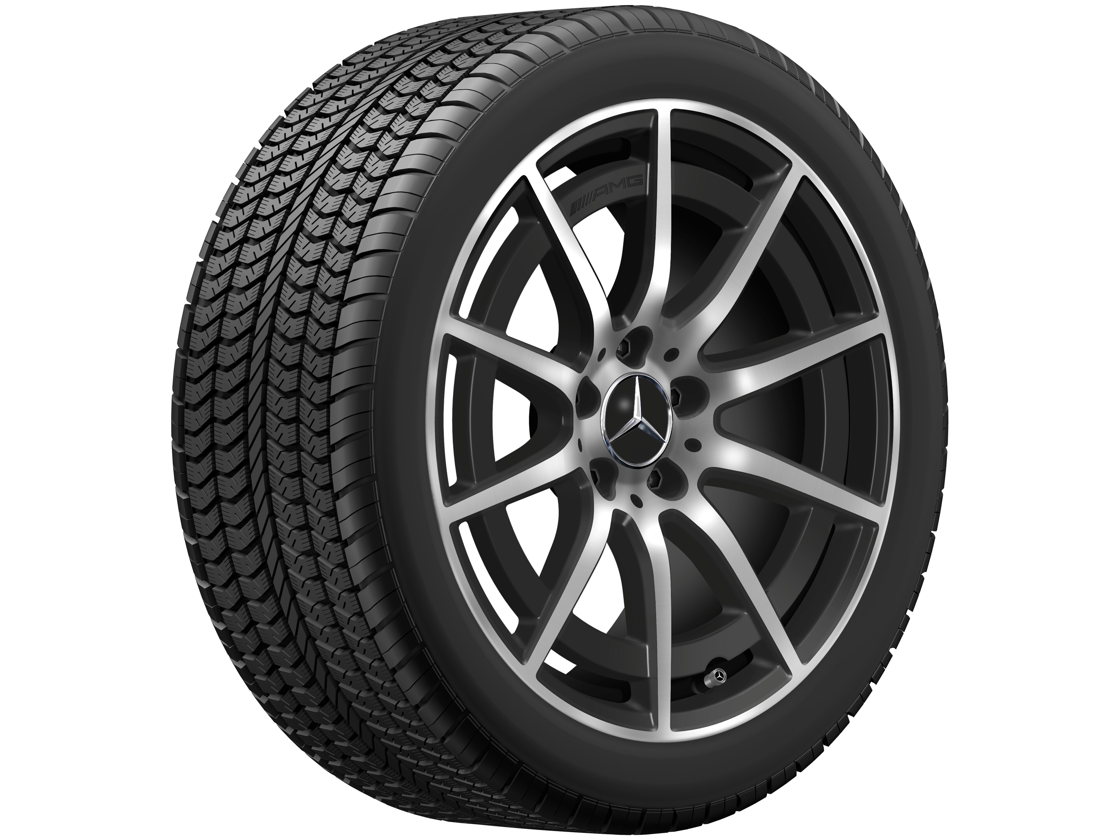 Llanta AMG de 10 radios, 45,7 cm (18 pulgadas) - 8,5 J x 18 ET 46, negro mate, pulido a alto brillo