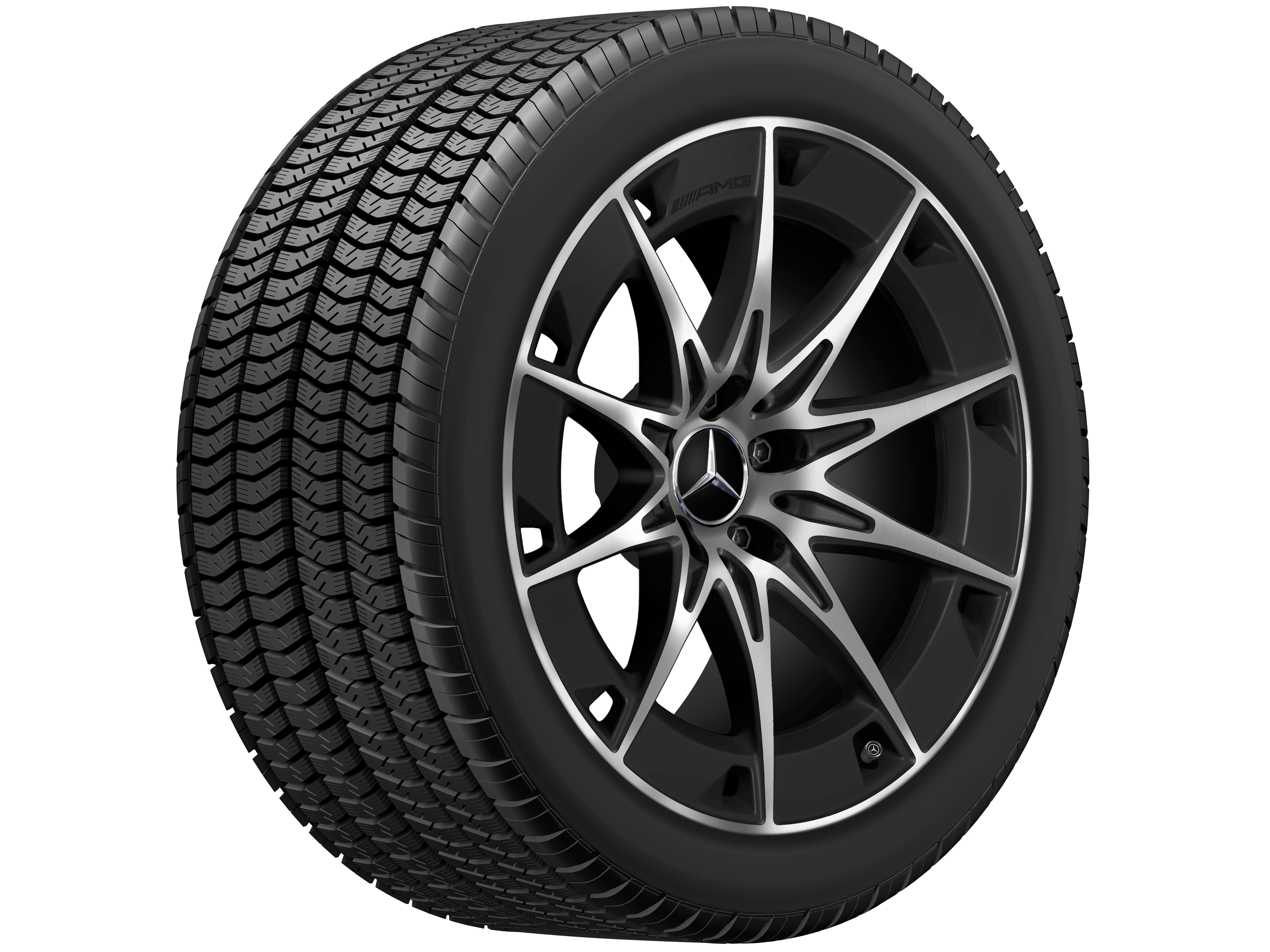Llanta AMG de 10 radios, 48,3 cm (19 pulgadas) - 9,5 J x 19 ET 19, negro mate, pulido a alto brillo