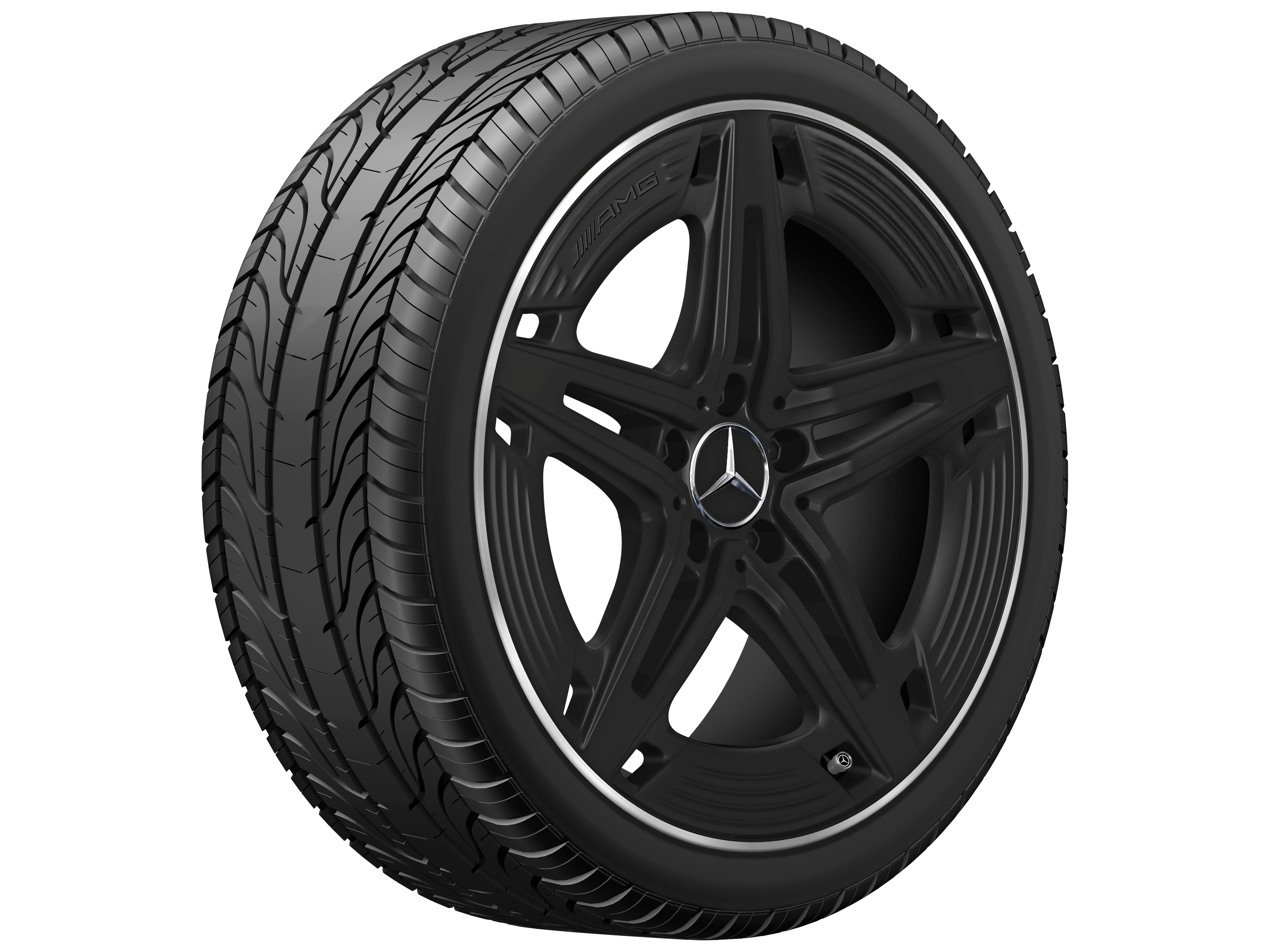 Llanta AMG de 5 radios, 48,3 cm (19 pulgadas) - 9 J x 19 ET 52, negro, pulido a alto brillo