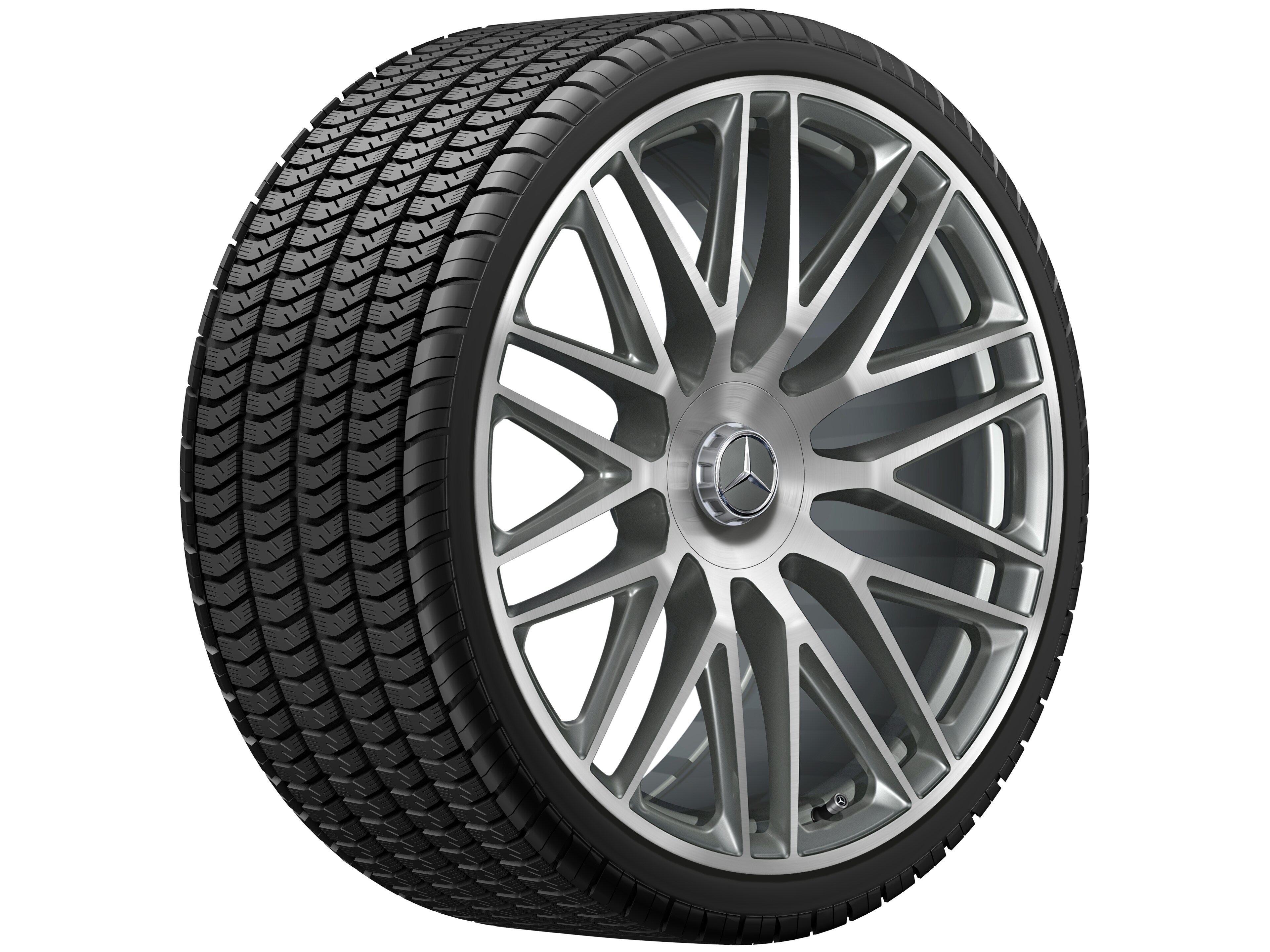 Llanta forjada AMG en diseño multirradio, 58,4 cm (23 pulgadas) - 11,5 J x 23 ET 47, gris titanio, pulido a alto brillo