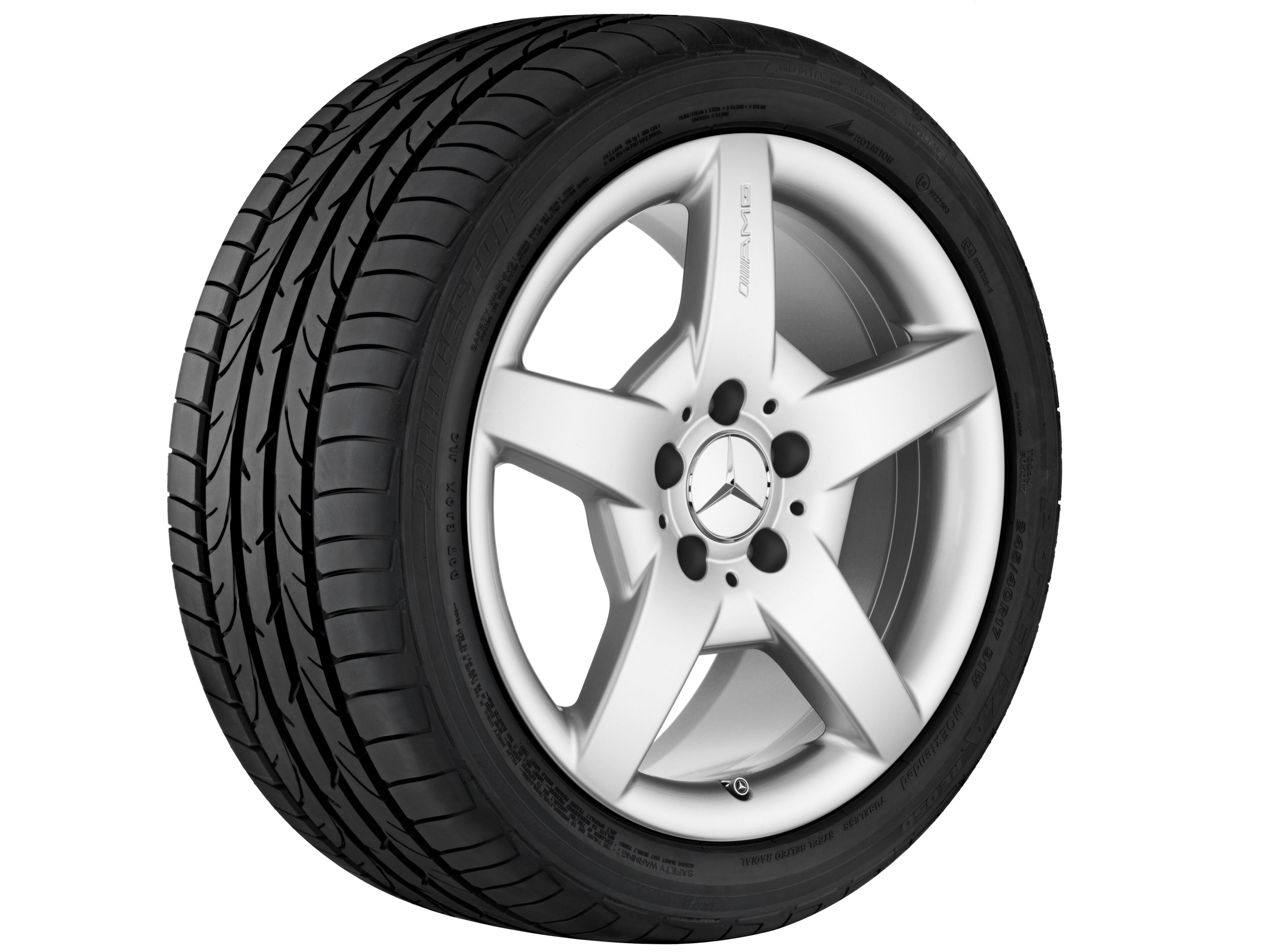 Llanta AMG de 5 radios, 45,7 cm (18 pulgadas) - 8 J x 18 ET 34, plata titanio