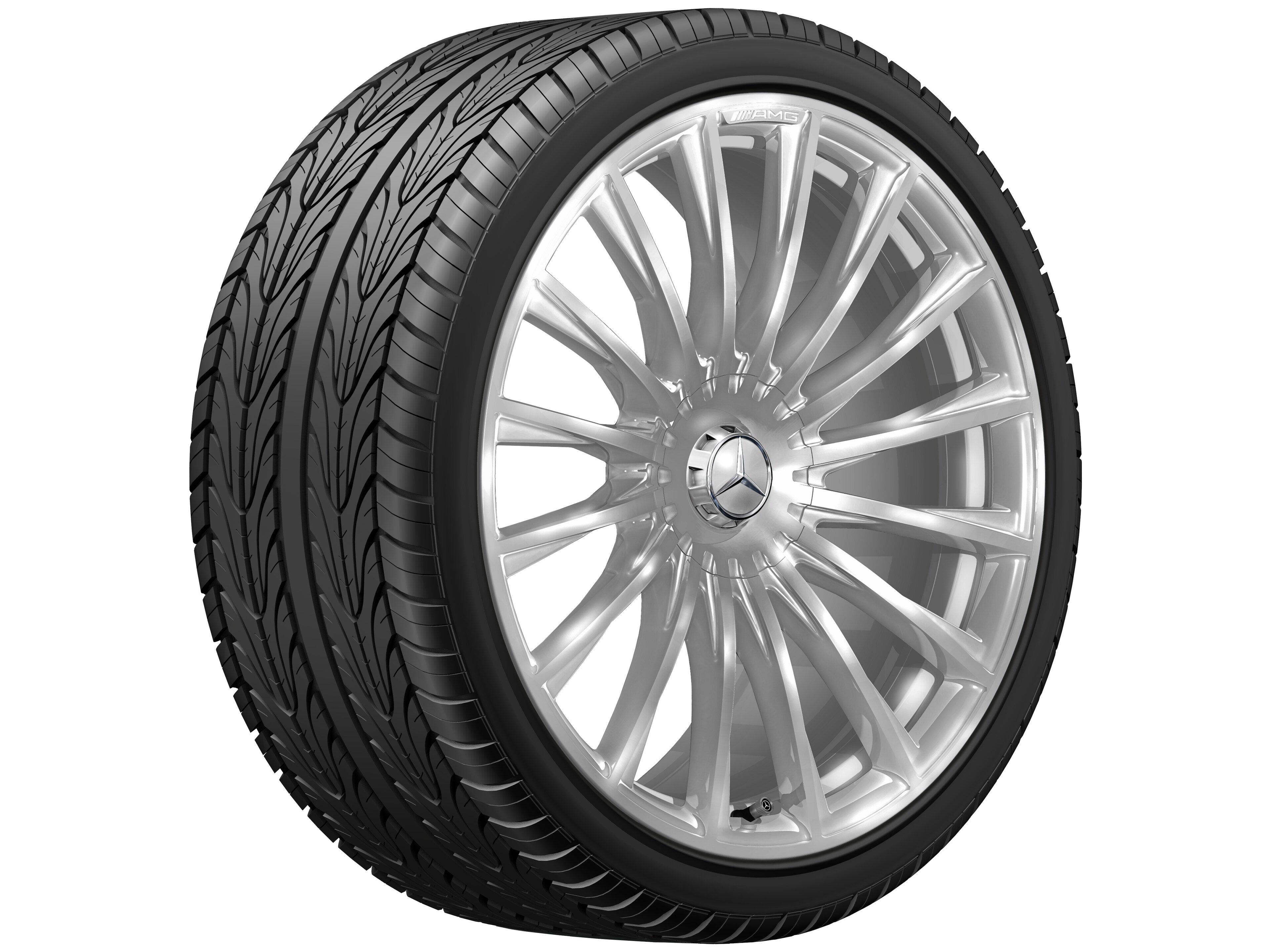 Llanta forjada AMG en diseño multirradio, 53,3 cm (21 pulgadas) - 10,5 J x 21 ET 50, plata, pulido a alto brillo