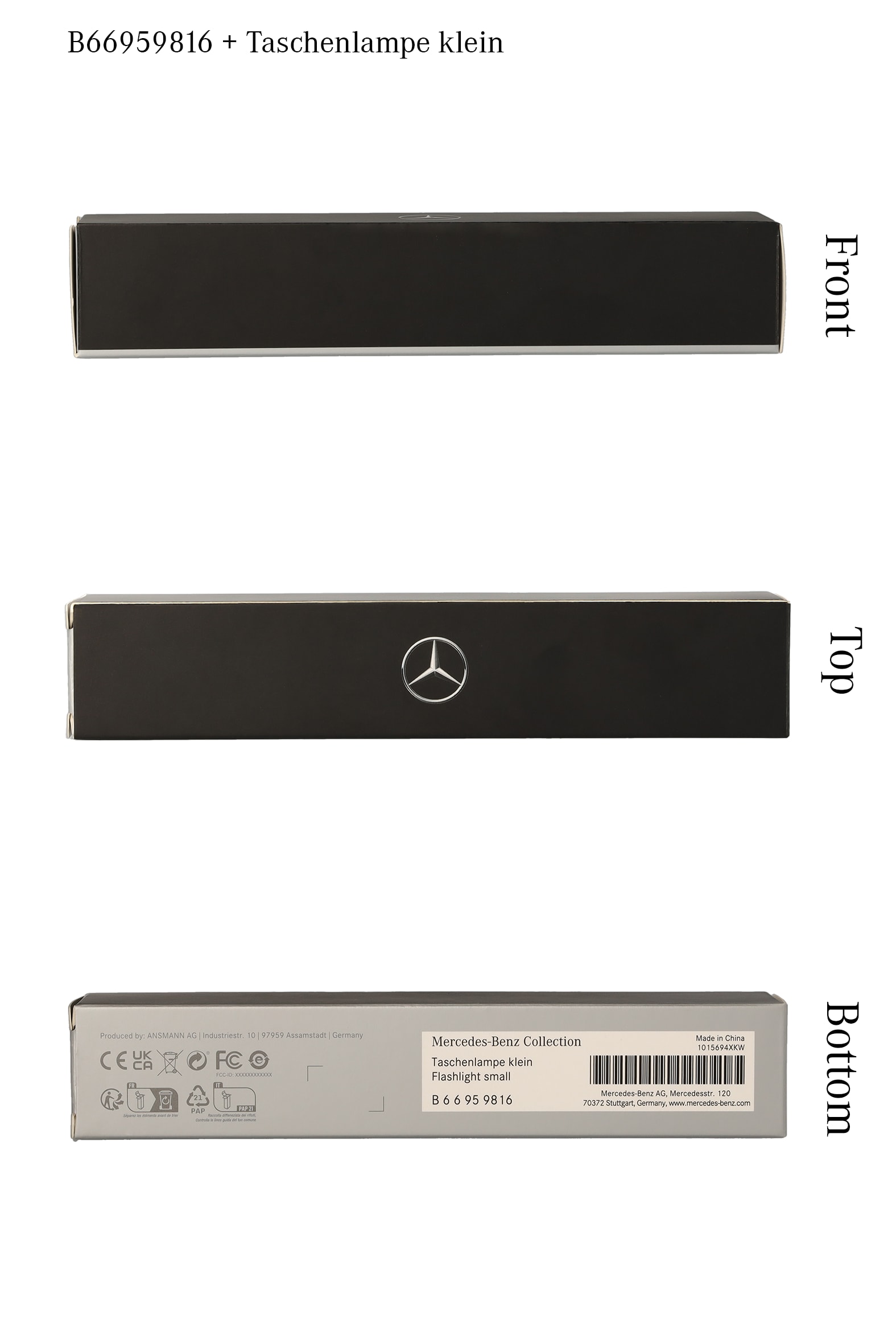 Linterna LED, pequeño - negro, Aluminio, Ansmann