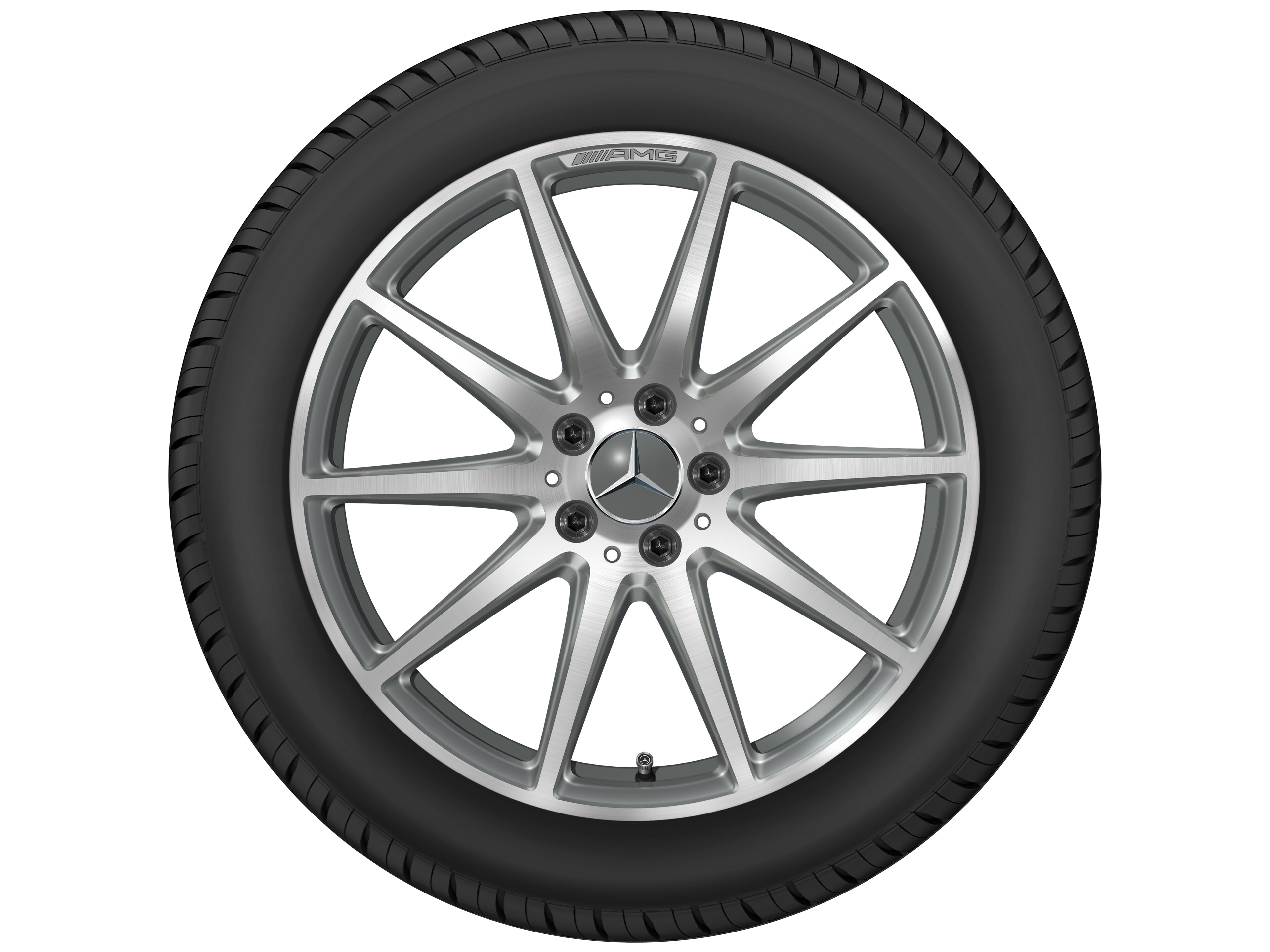 Llanta AMG de 10 radios, 48,3 cm (19 pulgadas) - 11 J x 19 ET 53, gris titanio, pulido a alto brillo