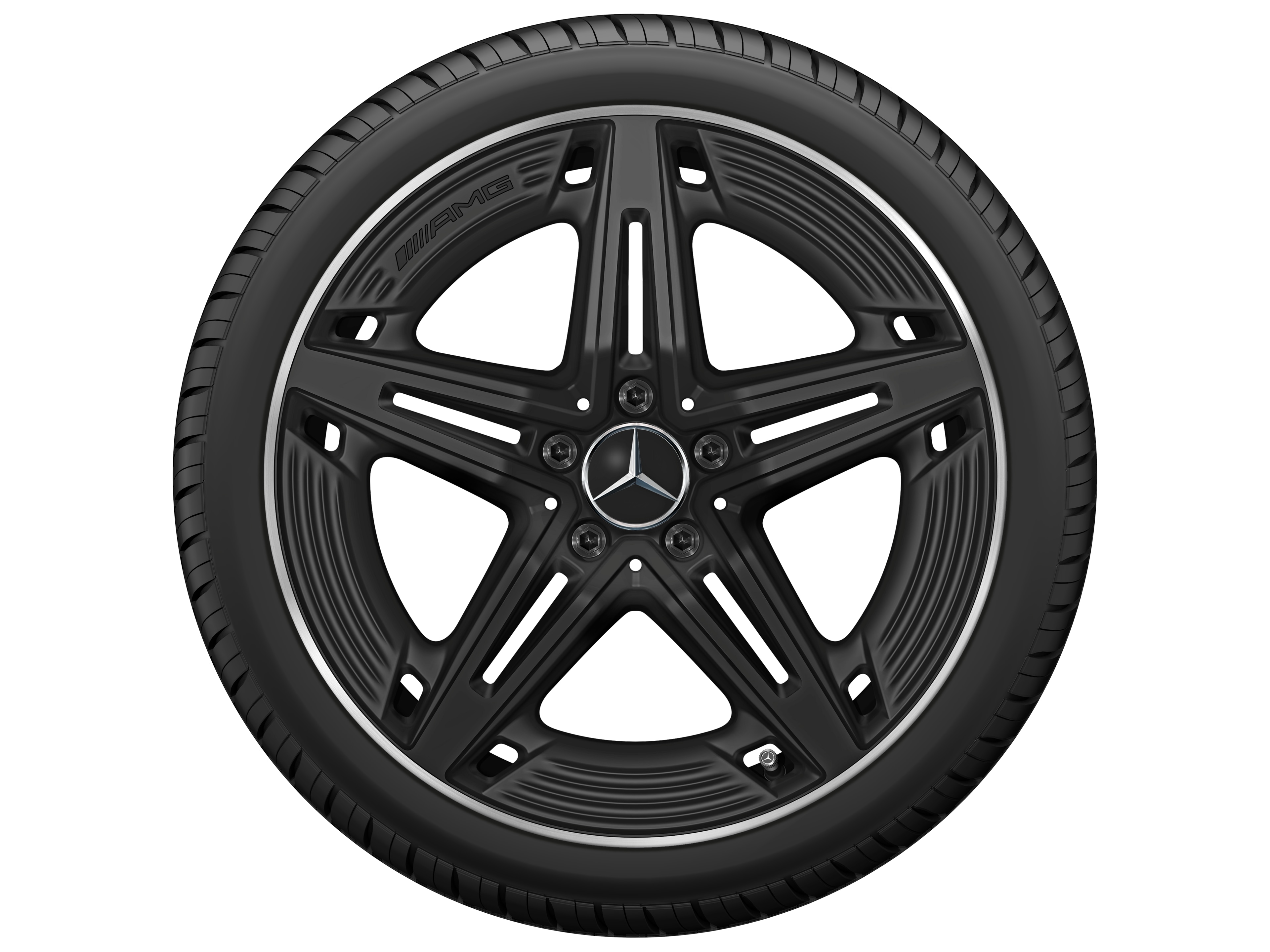 Llanta AMG de 5 radios, 48,3 cm (19 pulgadas) - 9 J x 19 ET 52, negro, pulido a alto brillo