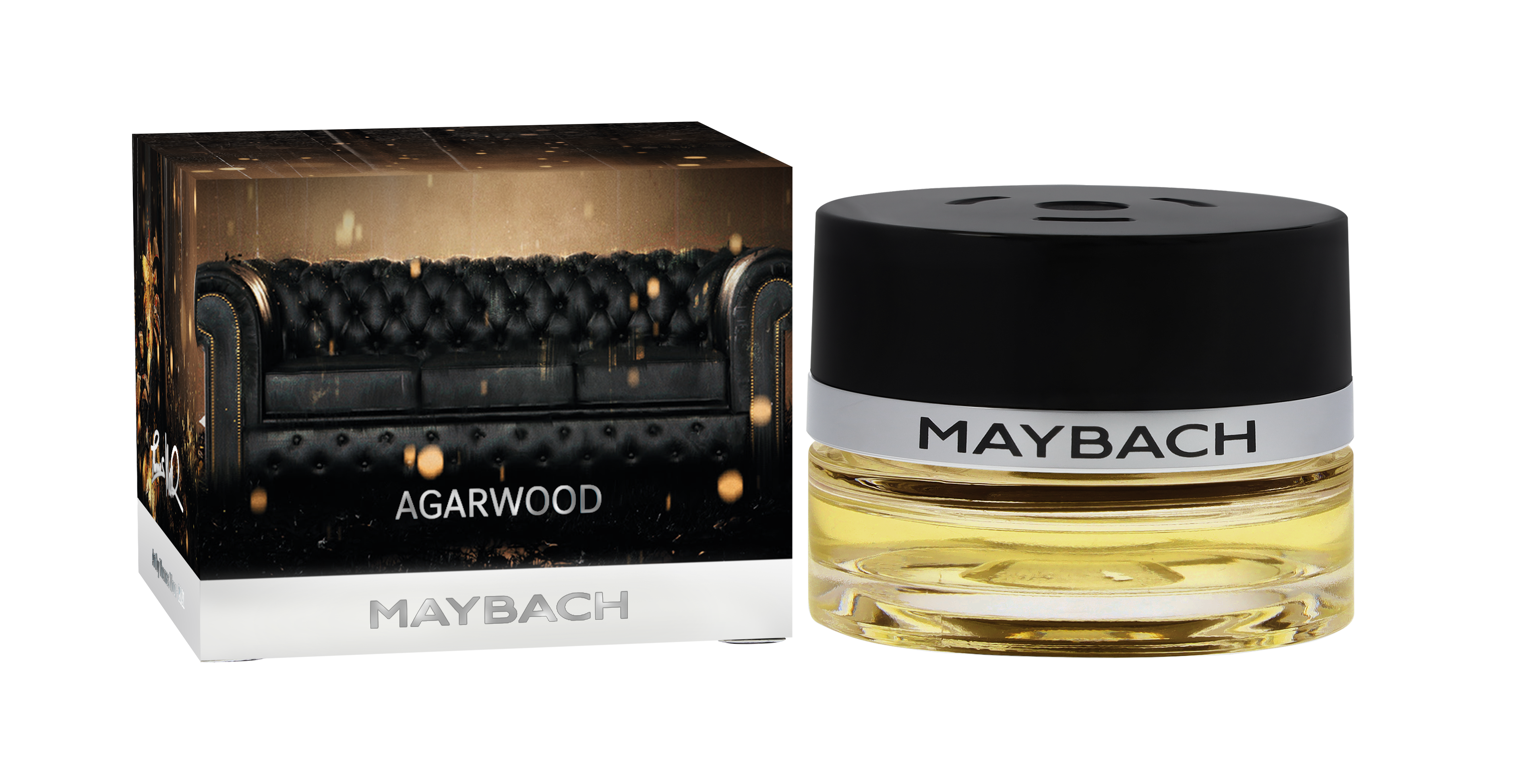 Frasco, AGARWOOD MOOD - transparente / negro, Cristal, 15 ml
