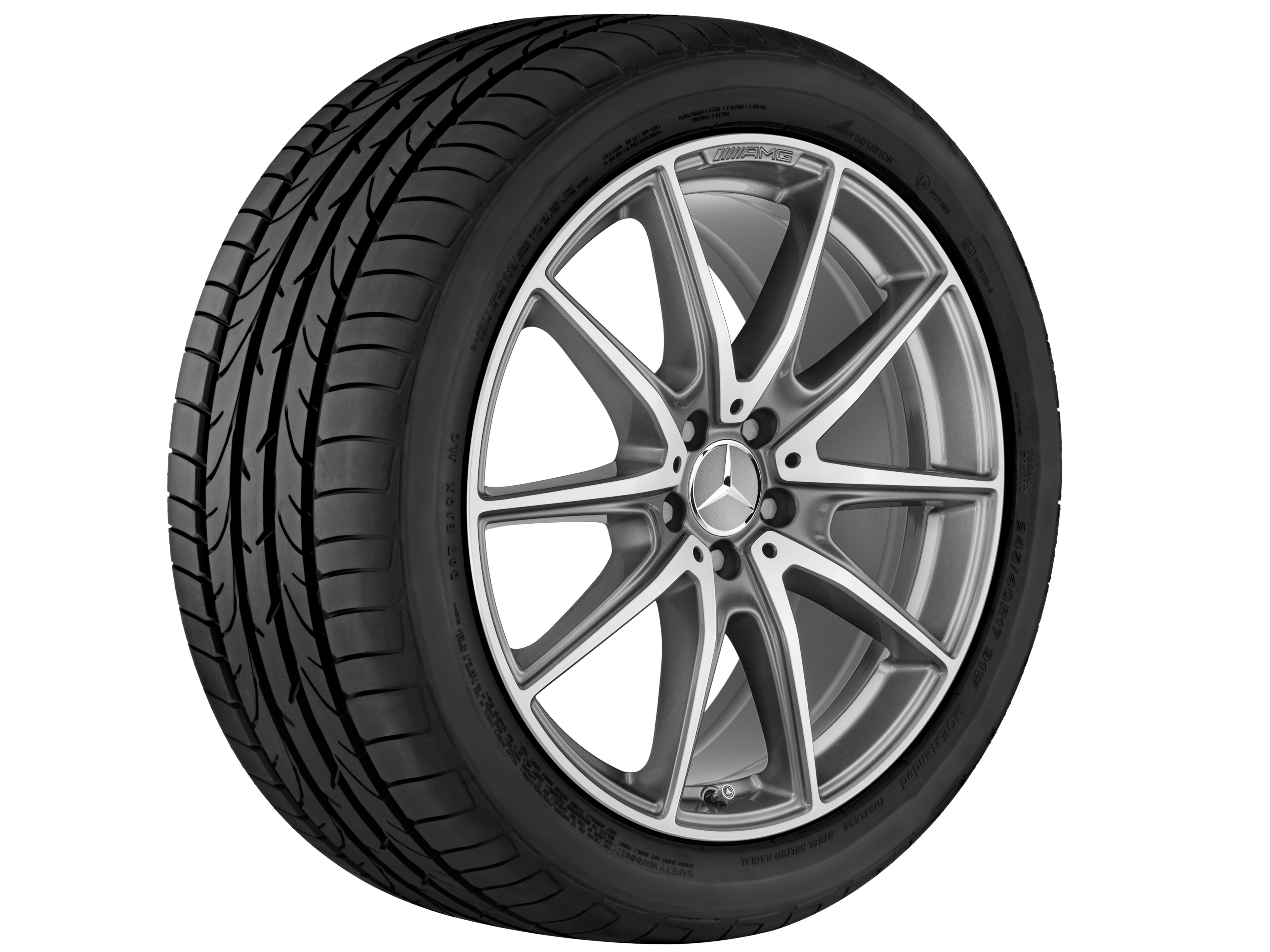 Llanta AMG de 10 radios, 50,8 cm (20 pulgadas) - 9,5 J x 20 ET 38, gris titanio, pulido a alto brillo