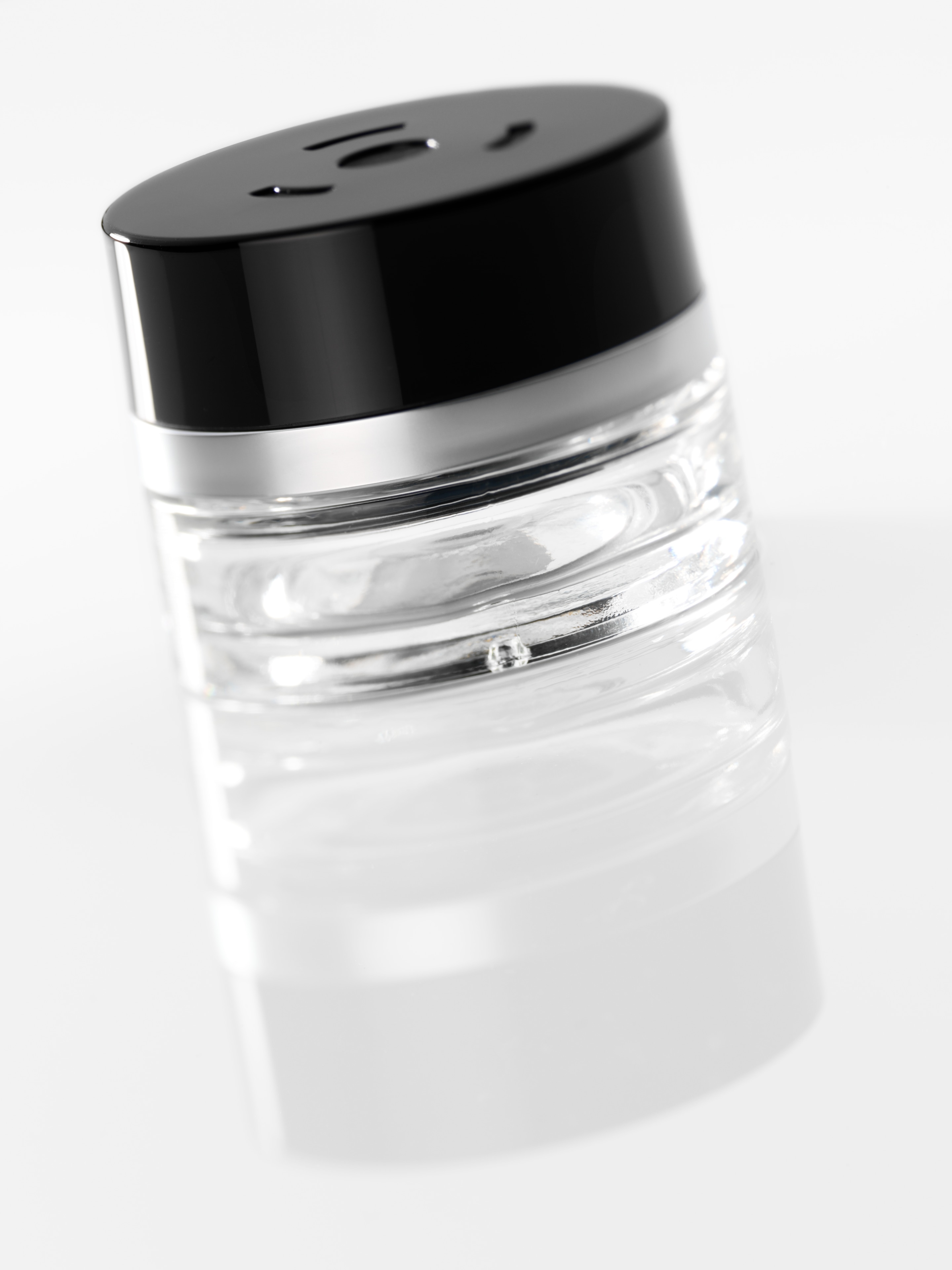 Frasco, vacío - transparente / negro, Cristal, 15 ml
