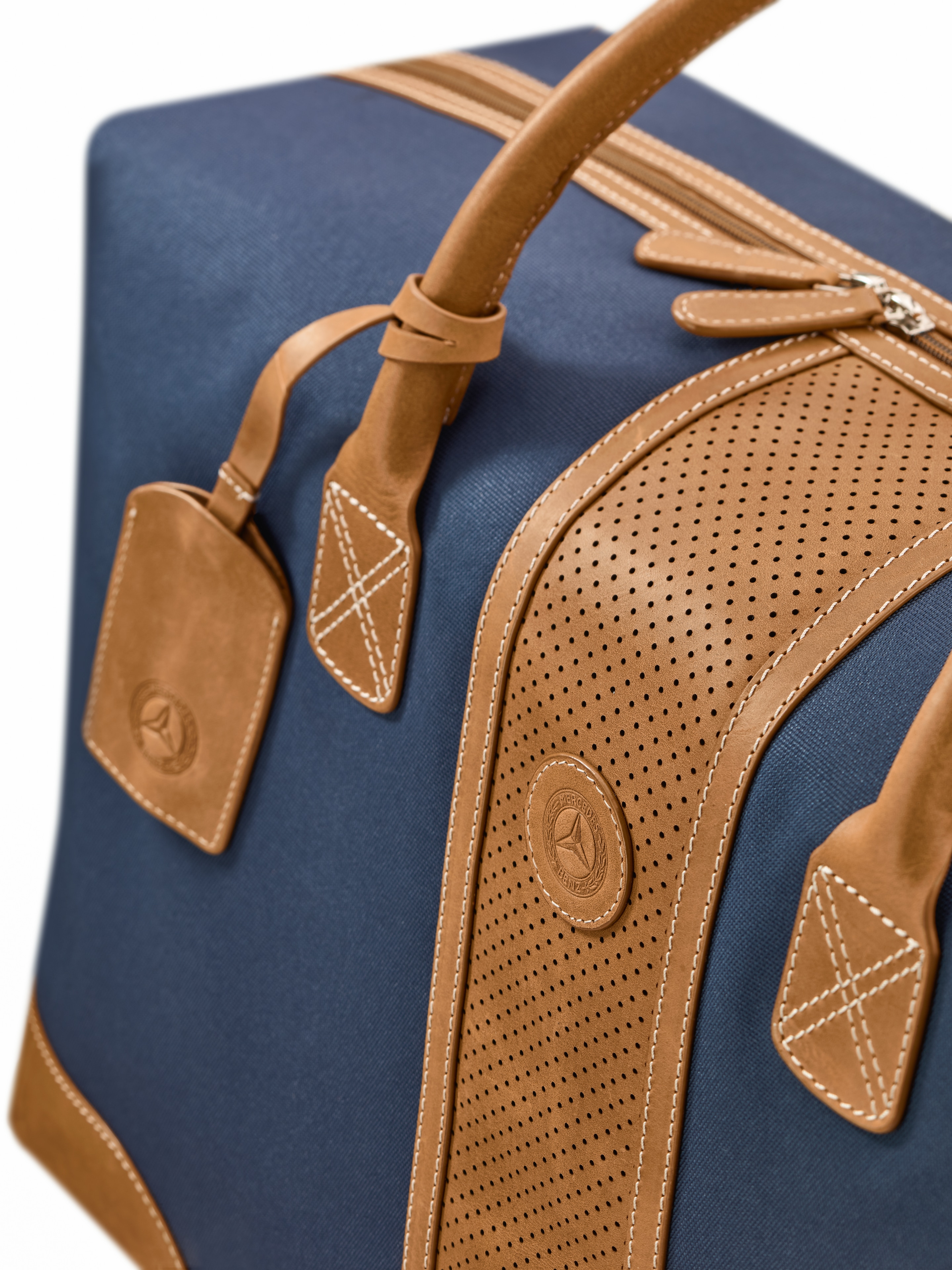 Bolsa de fin de semana - azul / coñac, Poliéster (reciclado)
