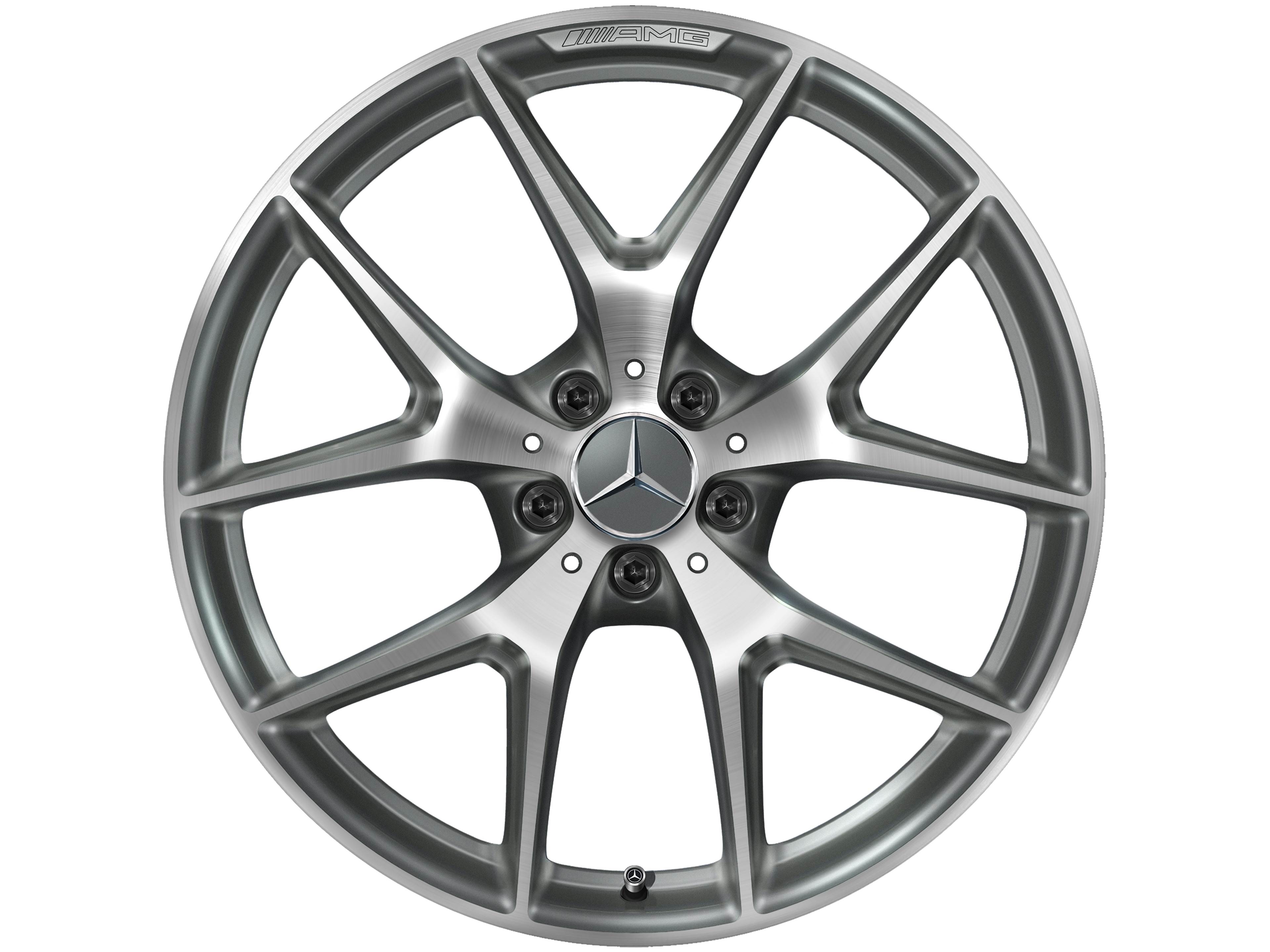Llanta AMG de radios cruzados, 50,8 cm (20 pulgadas) - 8,5 J x 20 ET 40, gris titanio, pulido a alto brillo