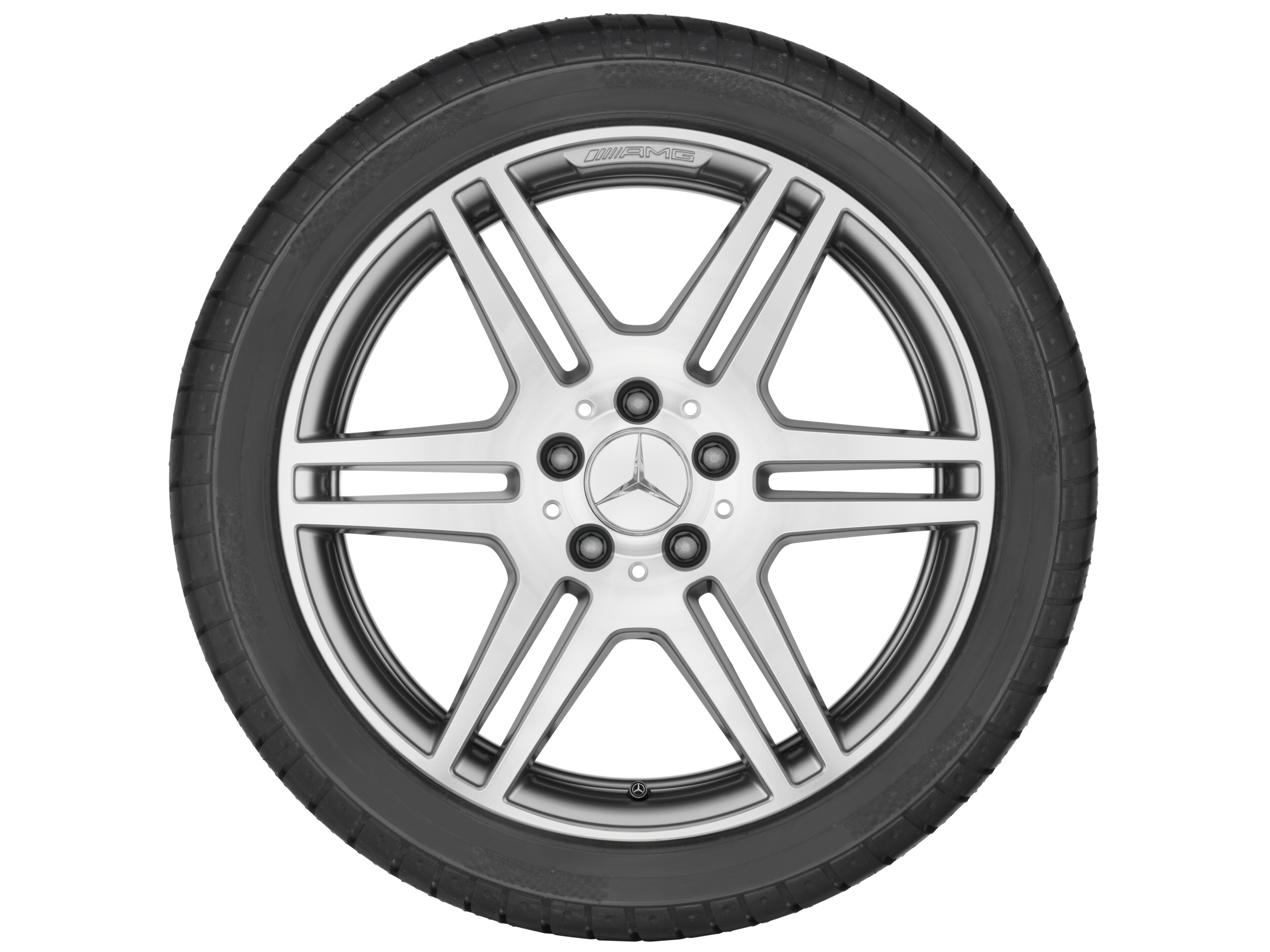 Llanta de 6 radios dobles AMG, 45,7 cm (18 pulgadas) - 8,5 J x 18 ET 48, plata, pulido a alto brillo
