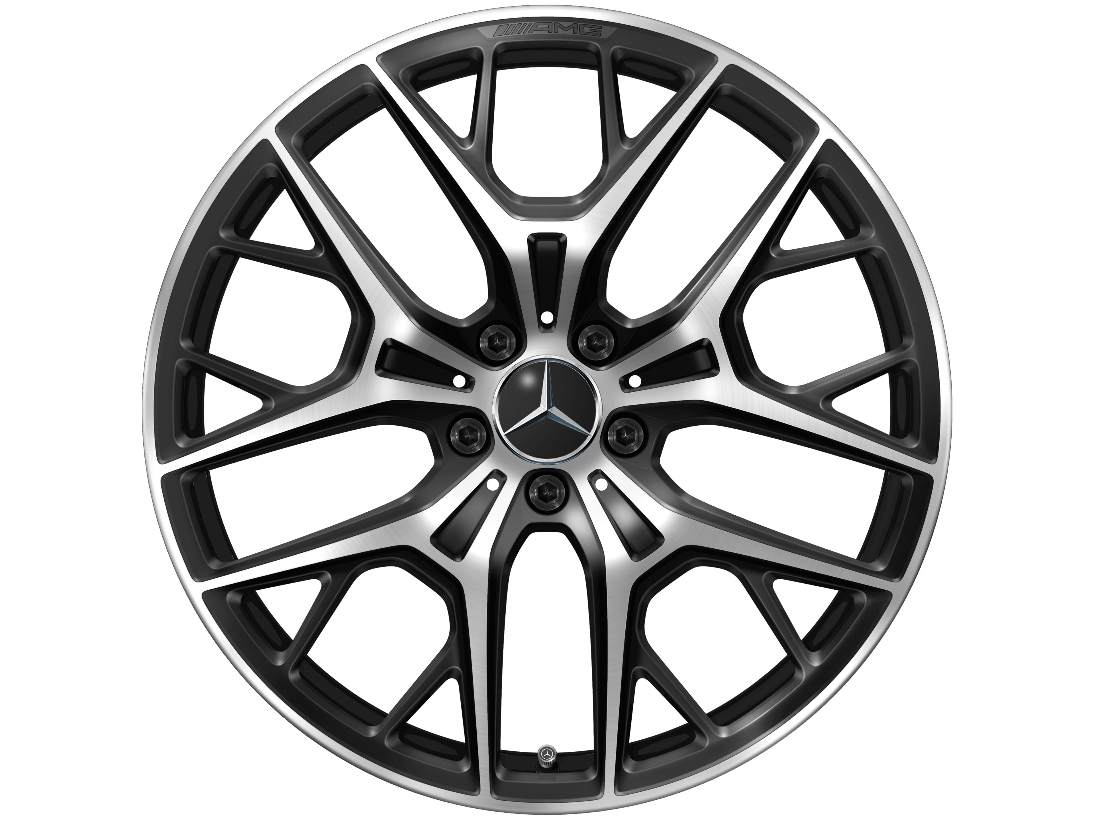 Llanta de aleación AMG, en diseño de radios cruzados, 50,8 cm (20 pulgadas) - 9 J x 20 ET 32, negro, pulido a alto brillo