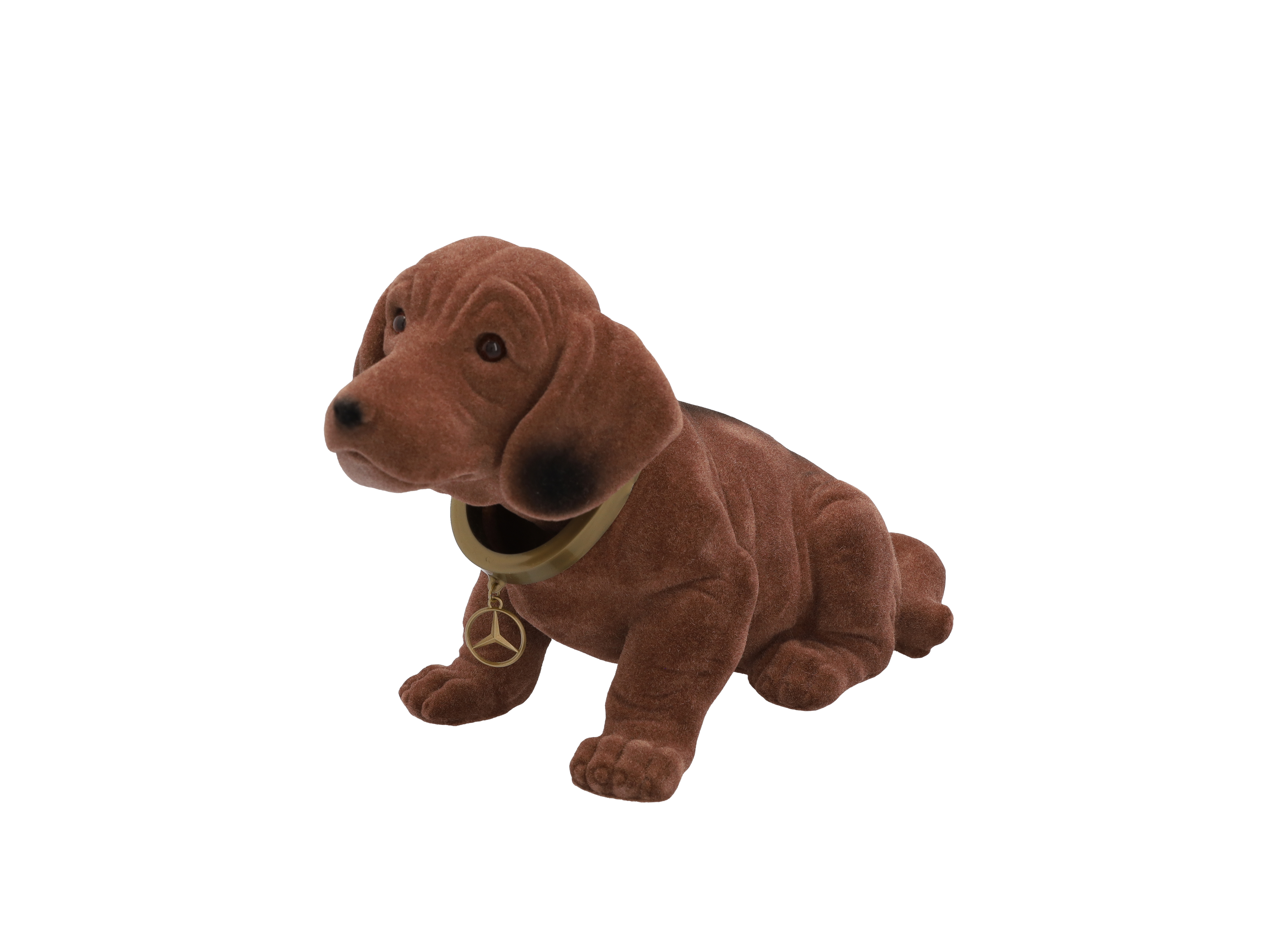 Perro con cabeza basculante - marrón, Plástico