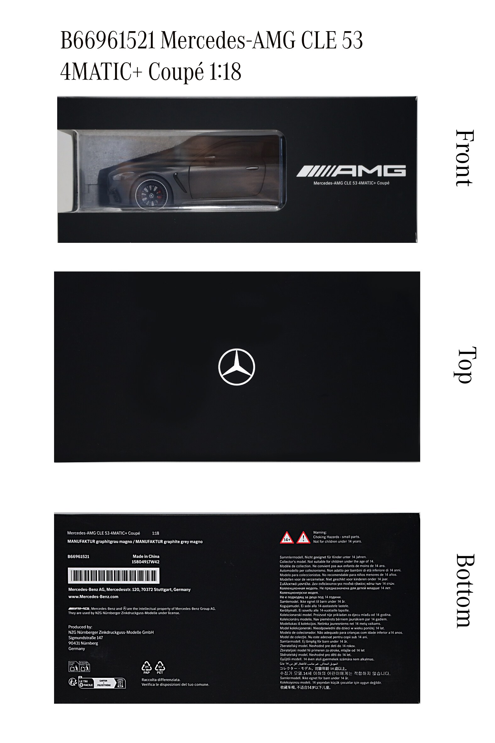 Mercedes-AMG CLE 53, Coupé, 4MATIC+, C236 - MANUFAKTUR gris grafito magno, NZG, 1:18