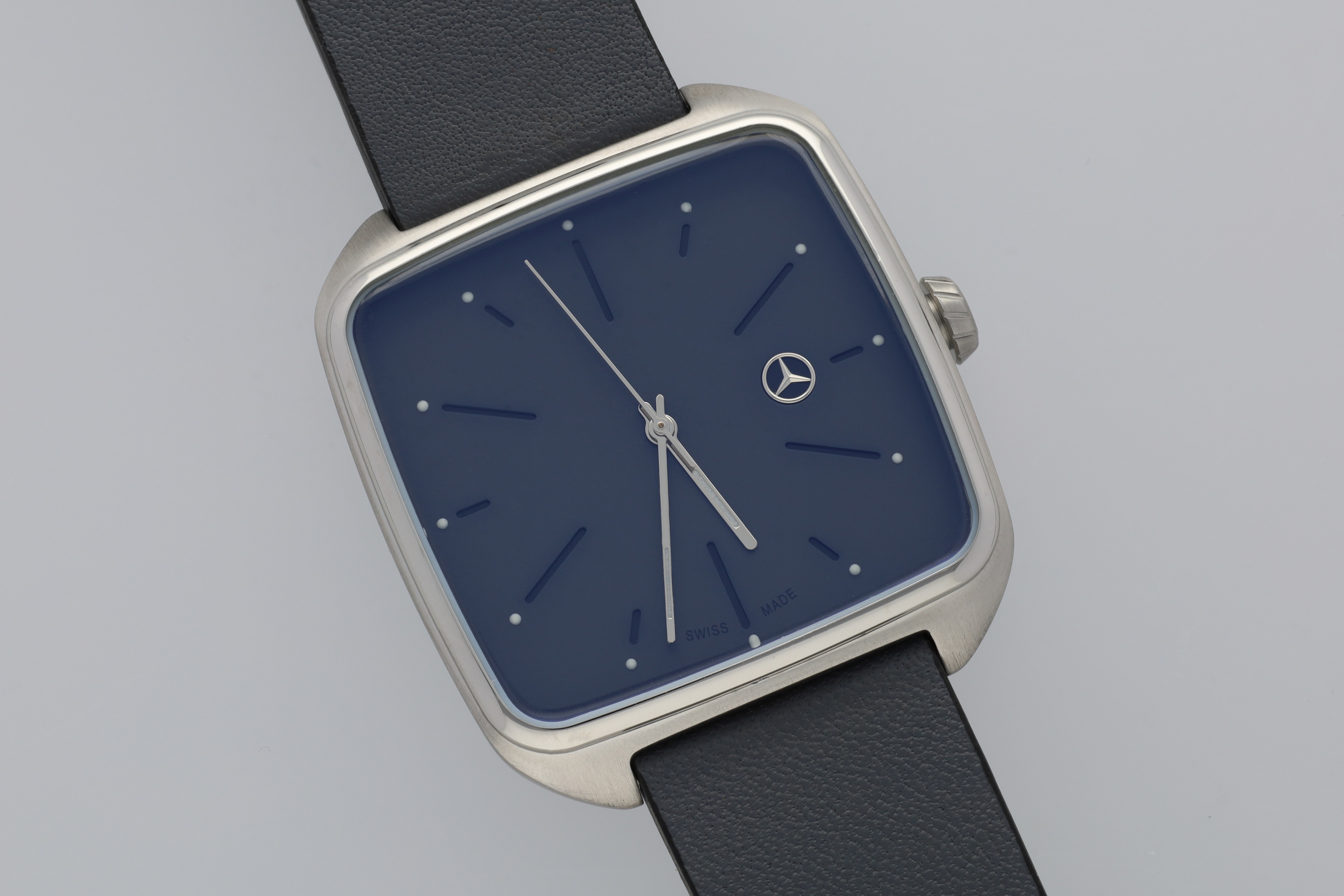 Reloj de pulsera, caballero, Modern - antracita / plata / negro, Acero inoxidable / Piel de becerro