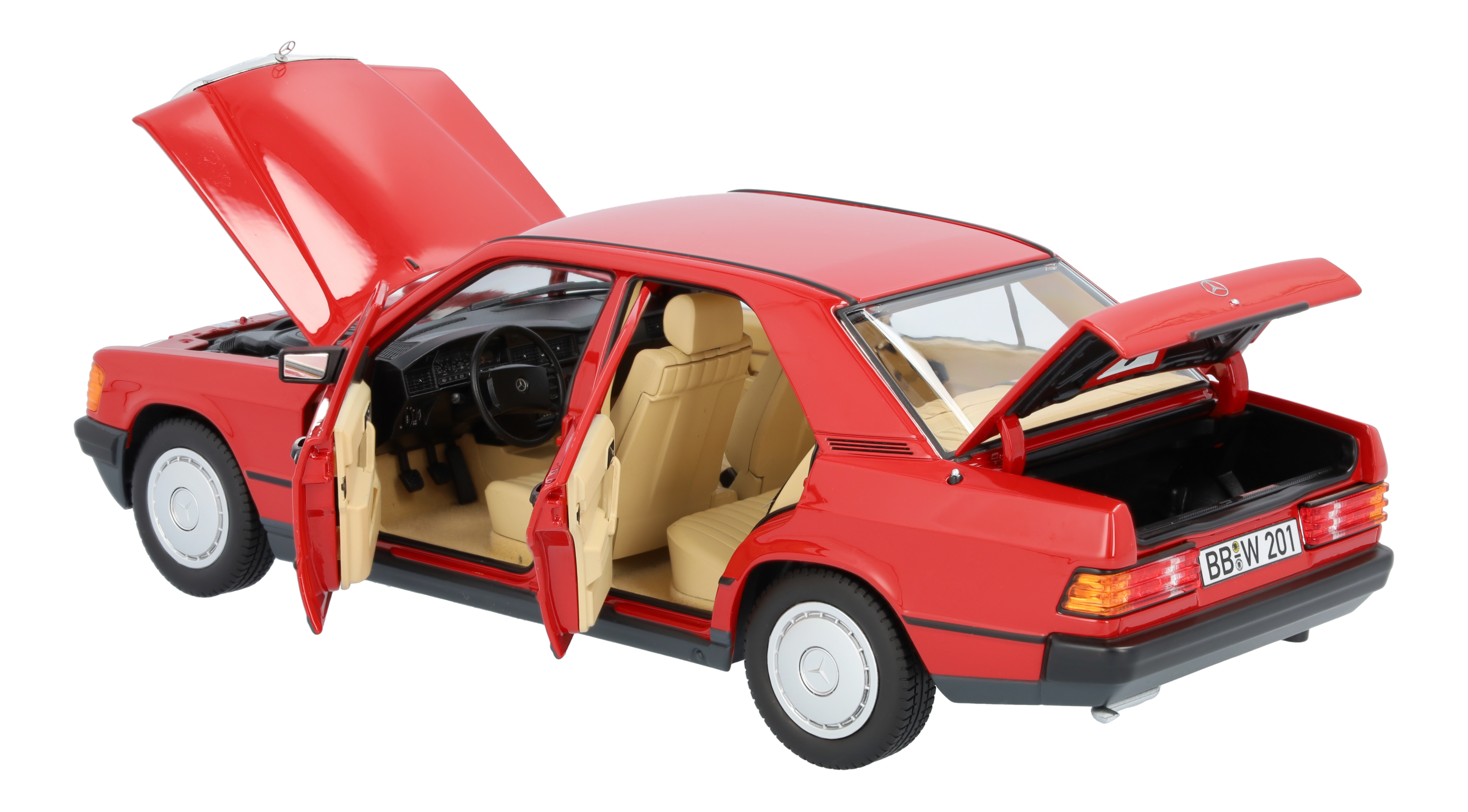 190 E W201 (1982-1988) - rojo, Norev, 1:18
