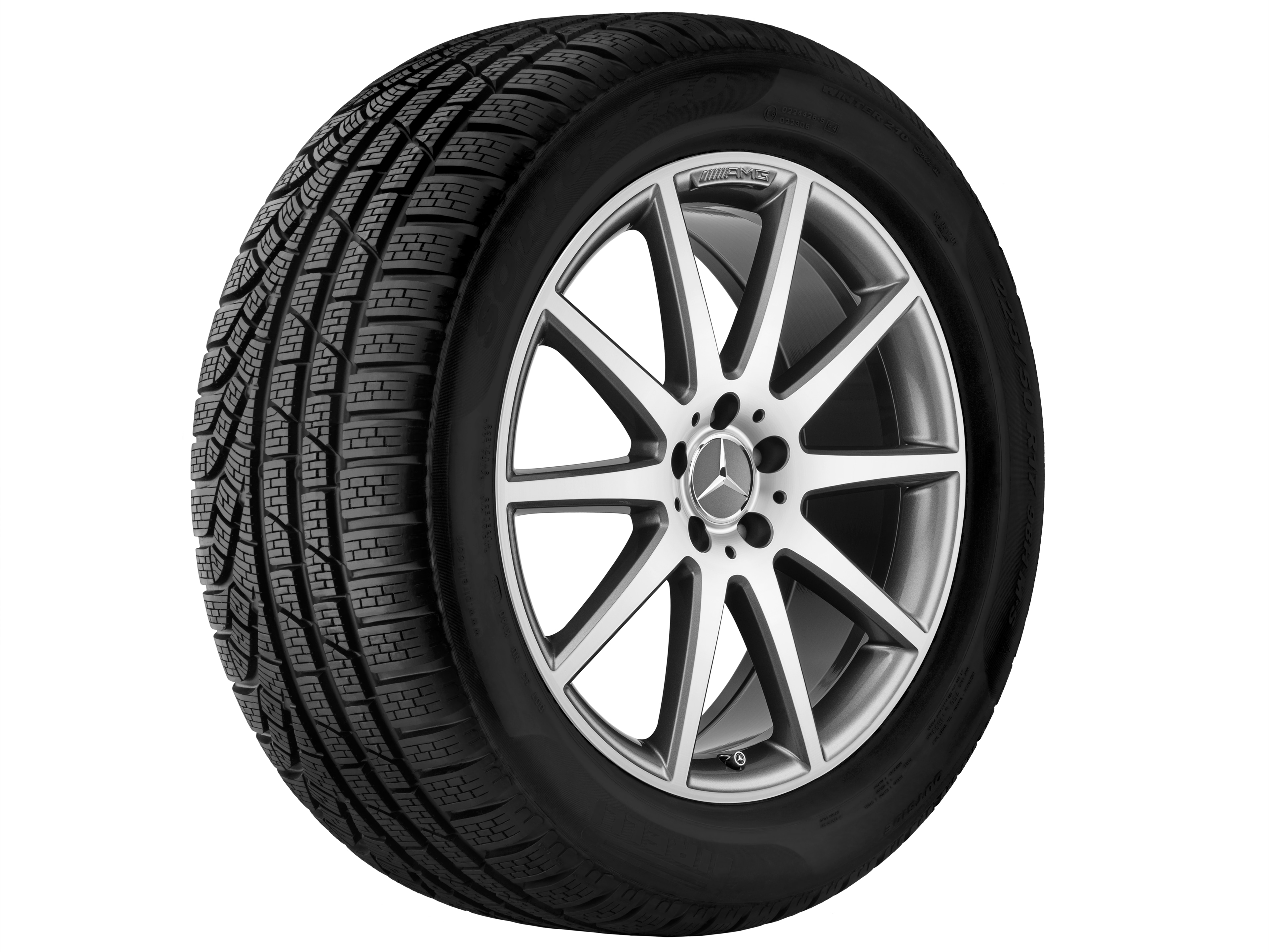 Llanta AMG de 10 radios, 48,3 cm (19 pulgadas) - 8 J x 19 ET 19, gris titanio, pulido a alto brillo