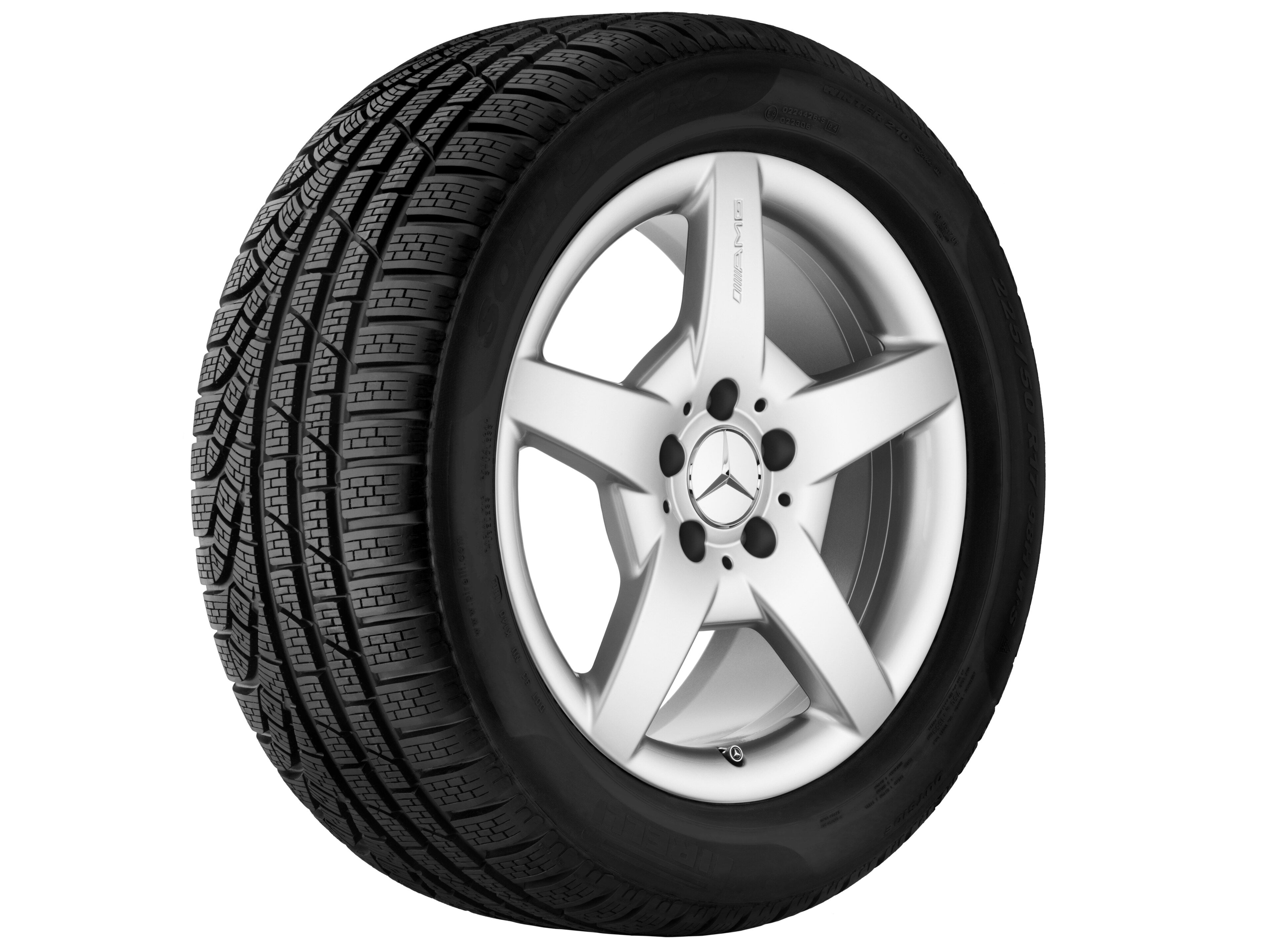 Llanta AMG de 5 radios, 45,7 cm (18 pulgadas) - 8 J x 18 ET 34, plata titanio