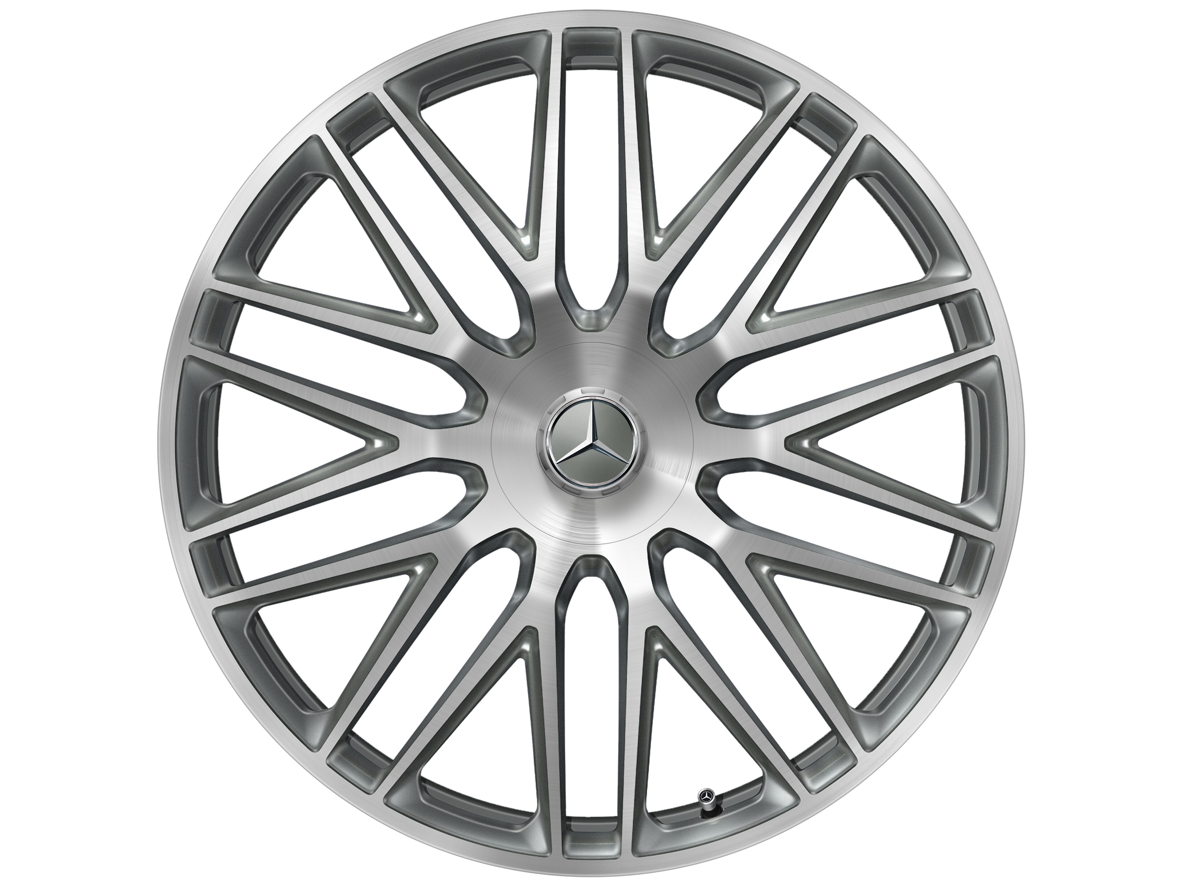 Llanta forjada AMG en diseño multirradio, 58,4 cm (23 pulgadas) - 11,5 J x 23 ET 47, gris titanio, pulido a alto brillo