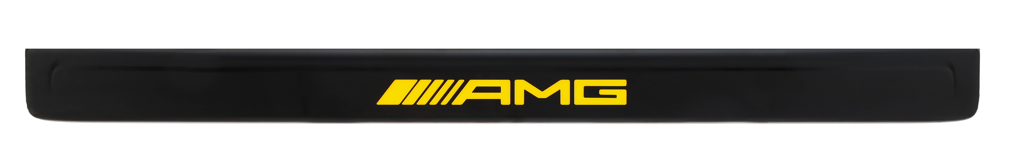 Cubierta intercambiable para listón de umbral luminoso, AMG, delante, 2 unidades - Acero inoxidable, negro / amarillo