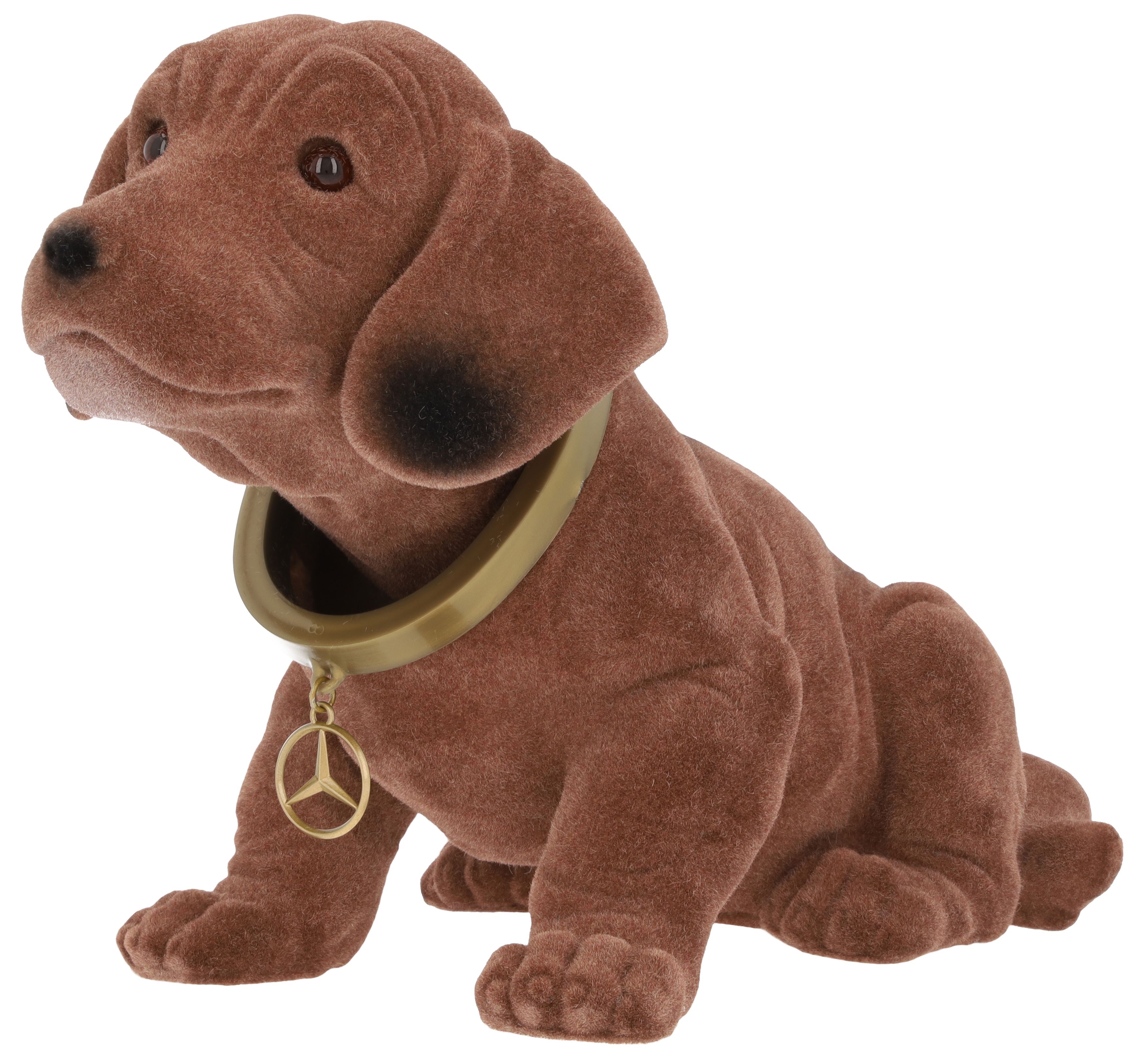 Perro con cabeza basculante - marrón, Plástico