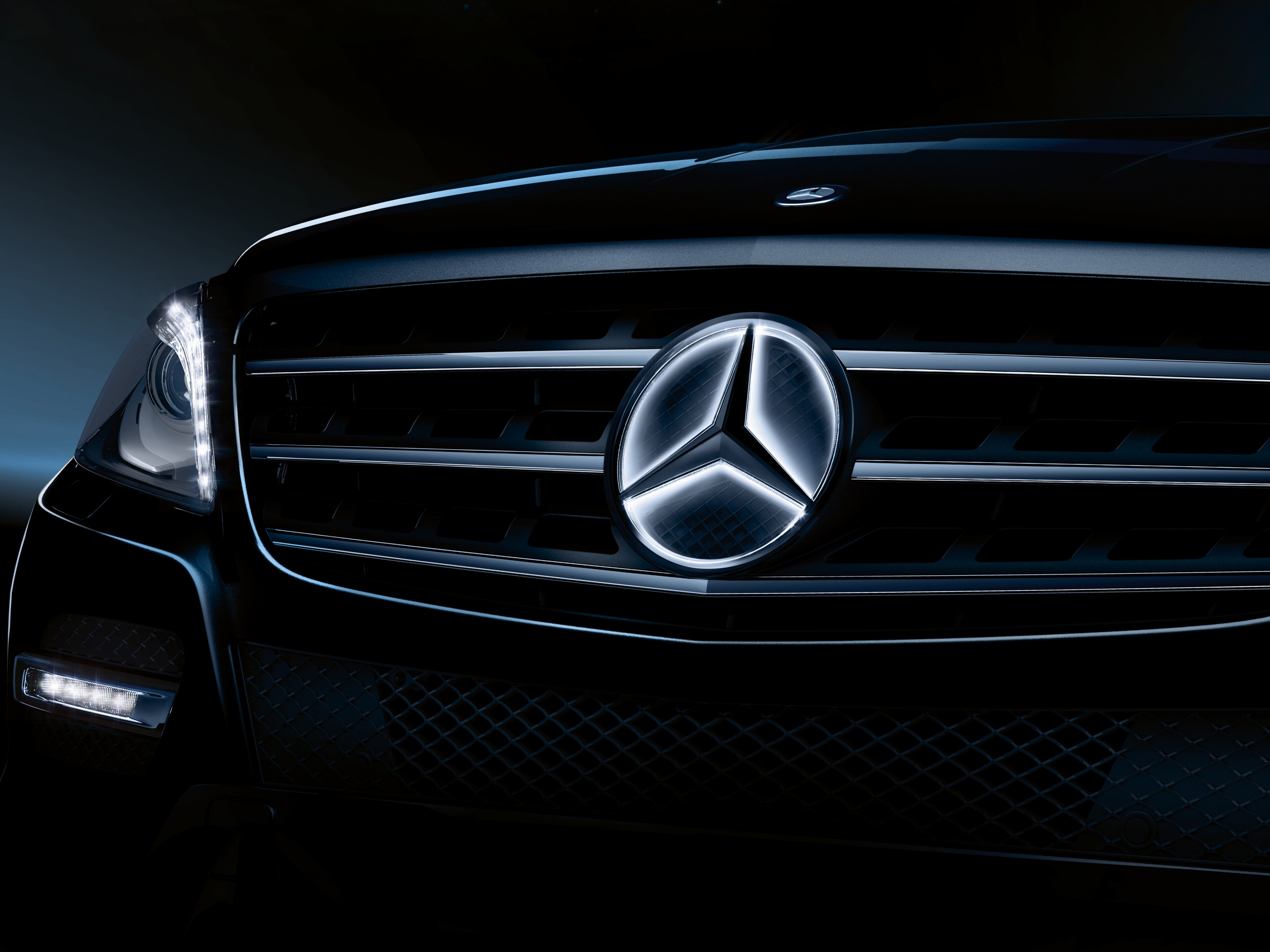 Estrella Mercedes iluminada, Unidad de control, Iluminación permanente - negro