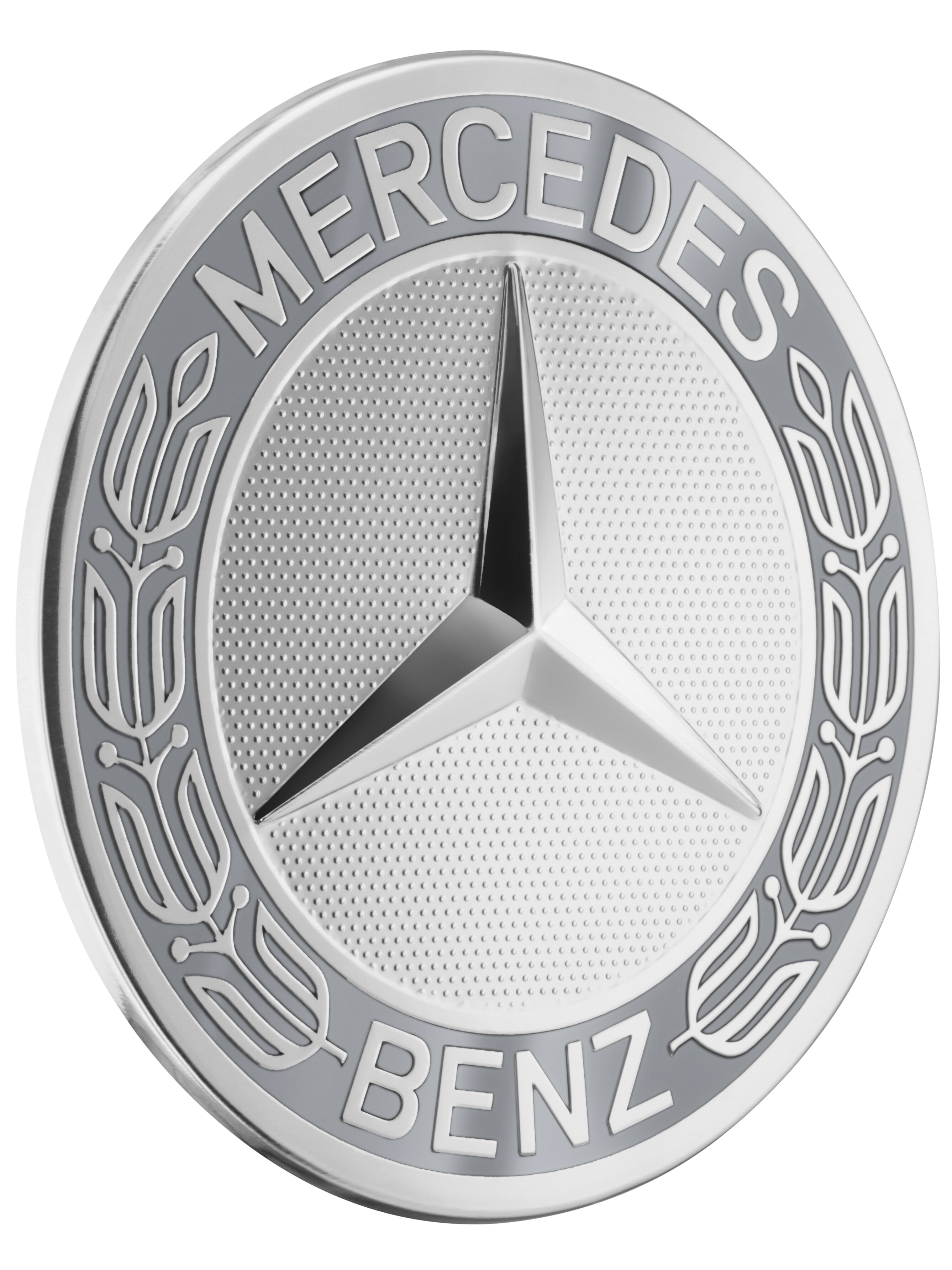 Embellecedor de rueda, Estrella con corona de laurel, Diseño clásico, para diámetro de orificio de centrado de 71,8 mm. - gris