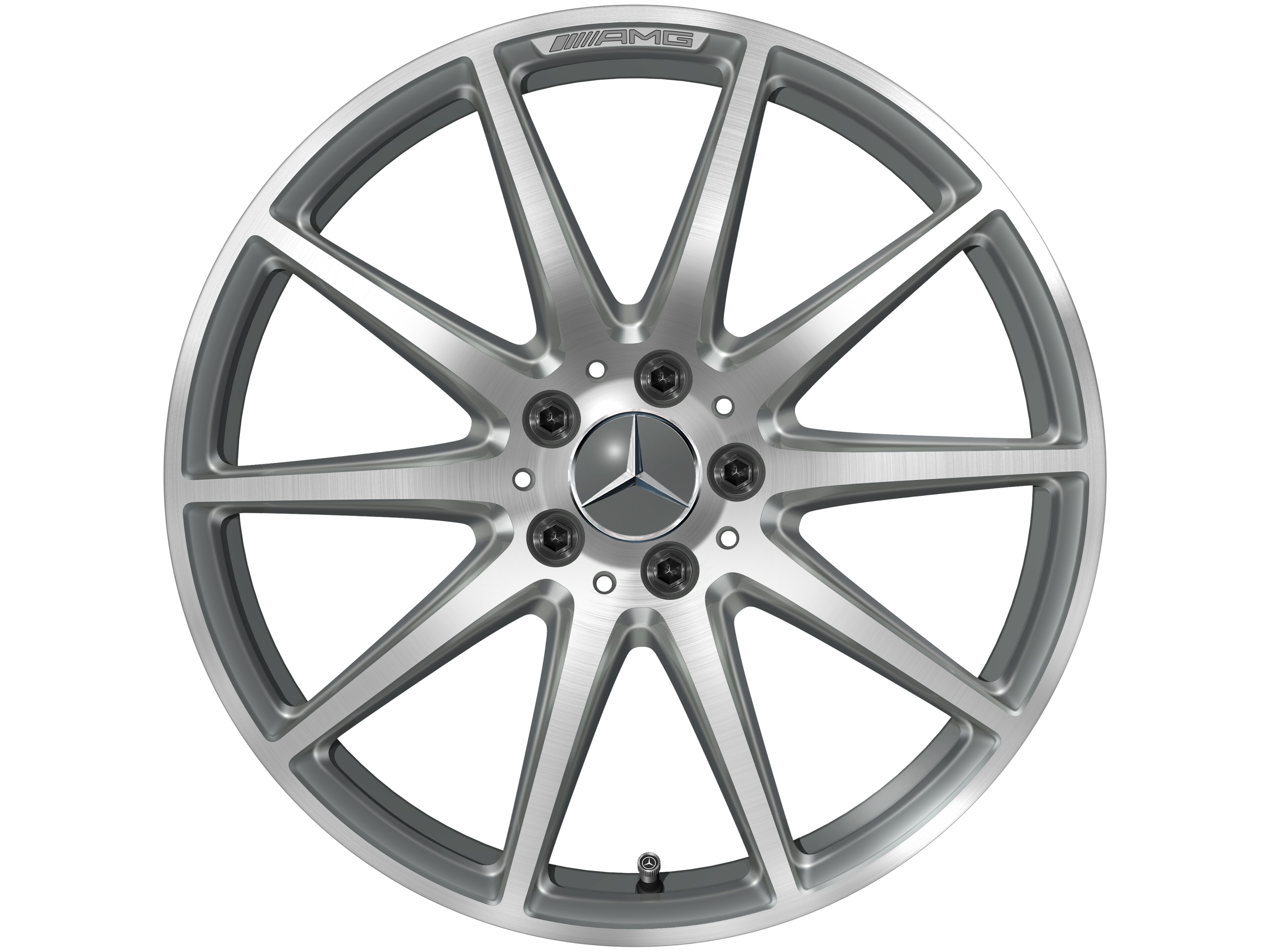 Llanta AMG de 10 radios, 48,3 cm (19 pulgadas) - 11 J x 19 ET 53, gris titanio, pulido a alto brillo