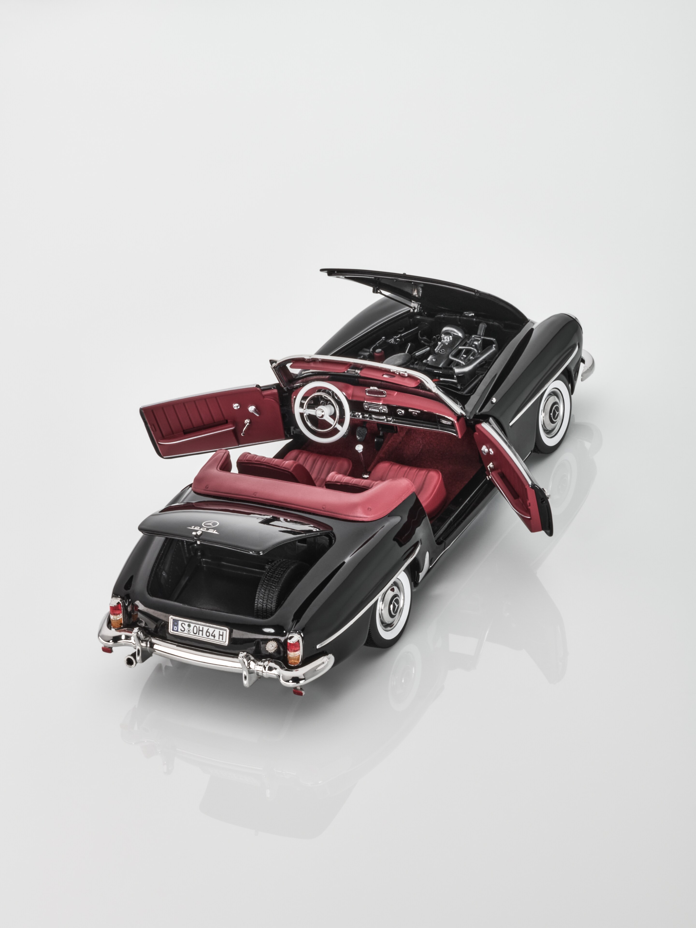 190 SL Roadster W 121 (1954-1963) - negro, Norev, 1:18