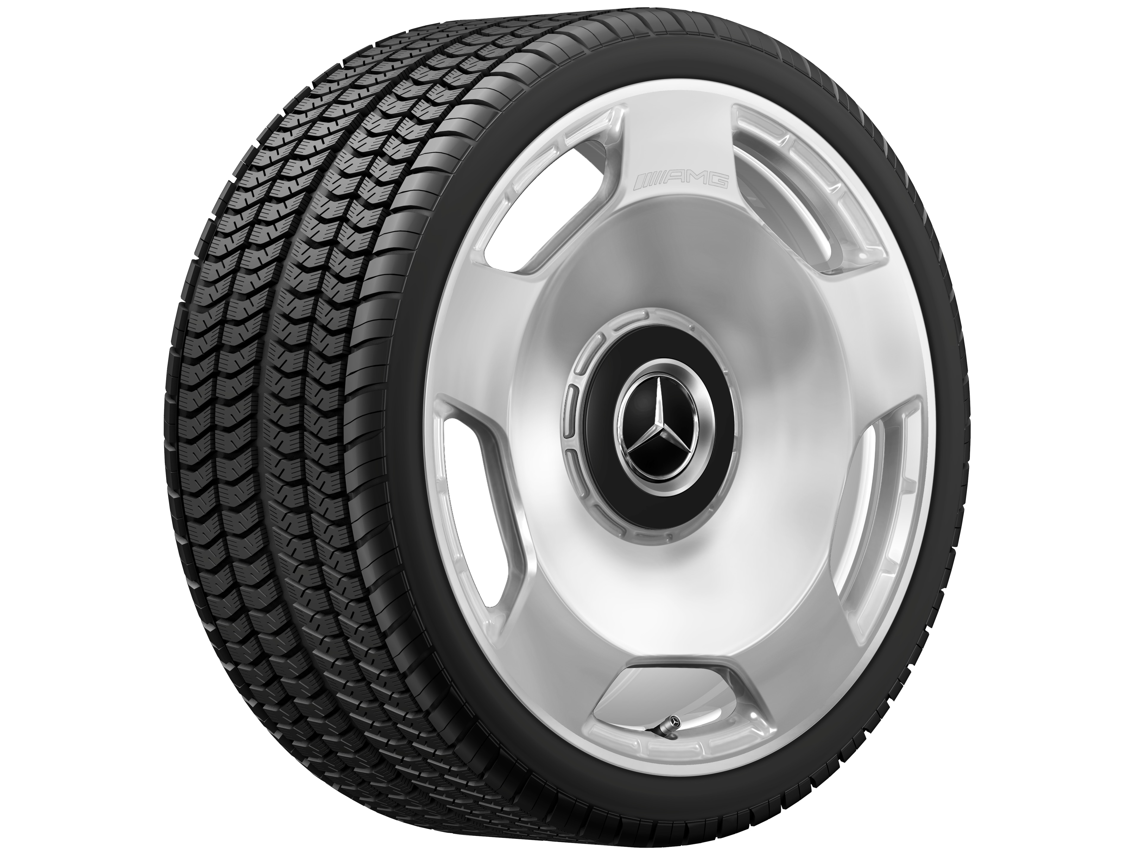 Llanta forjada AMG en diseño de 5 orificios, 53,3 cm (21 pulgadas) - 10 J x 21 ET 30, plata, pulido a alto brillo