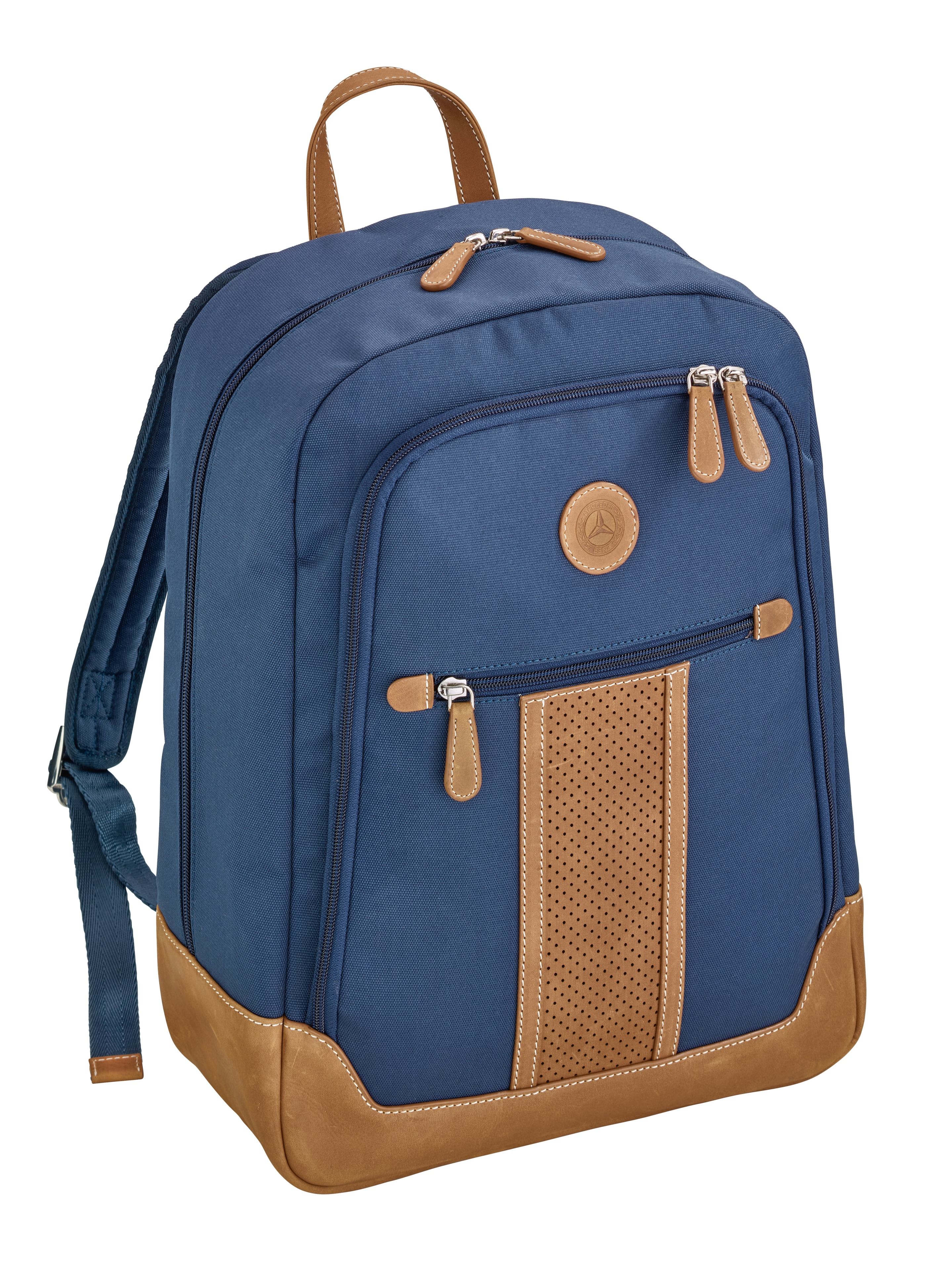Mochila - azul / coñac, Poliéster (reciclado)