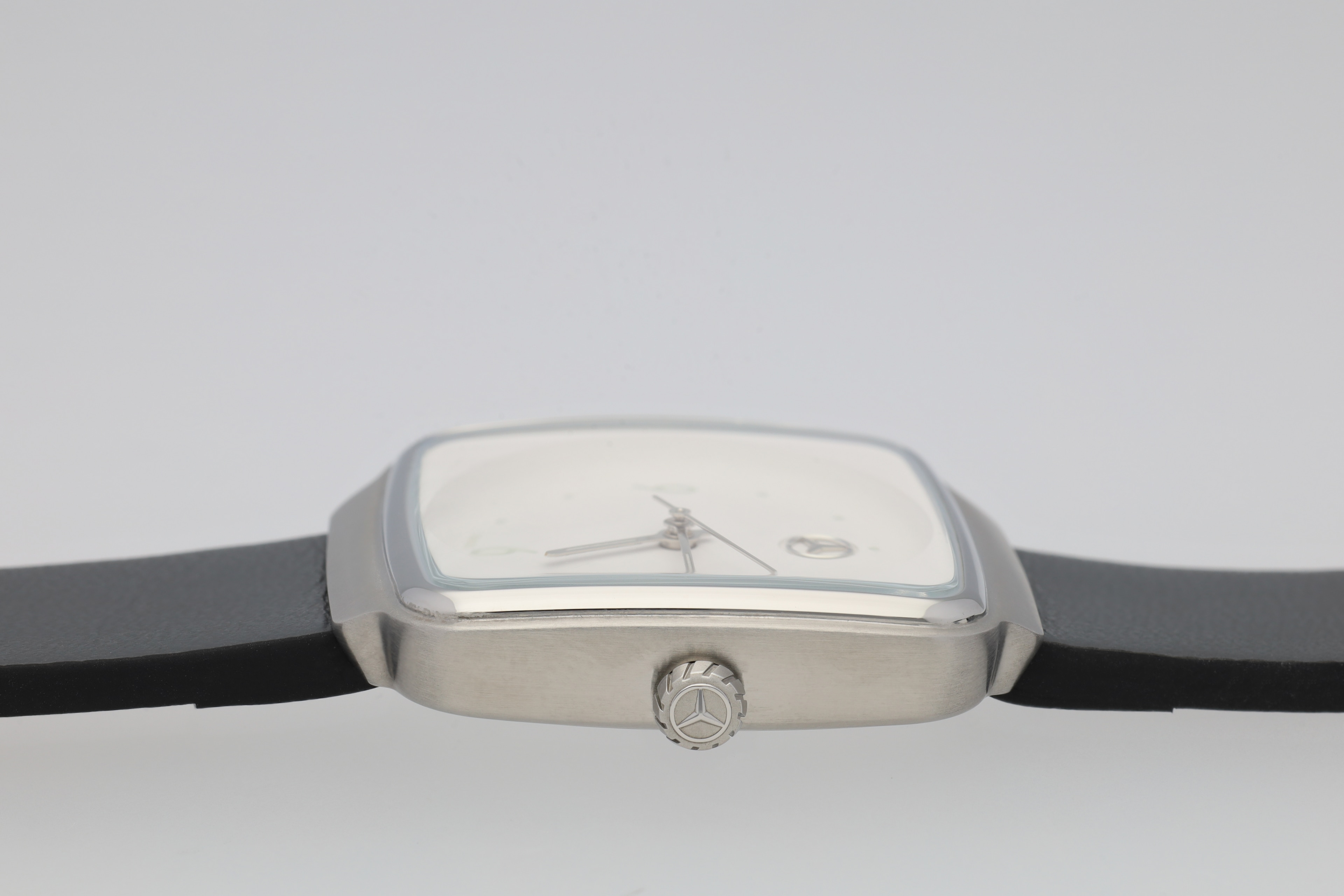Reloj de pulsera, señora, Modern - blanco / antracita / negro, Acero inoxidable / Piel de becerro