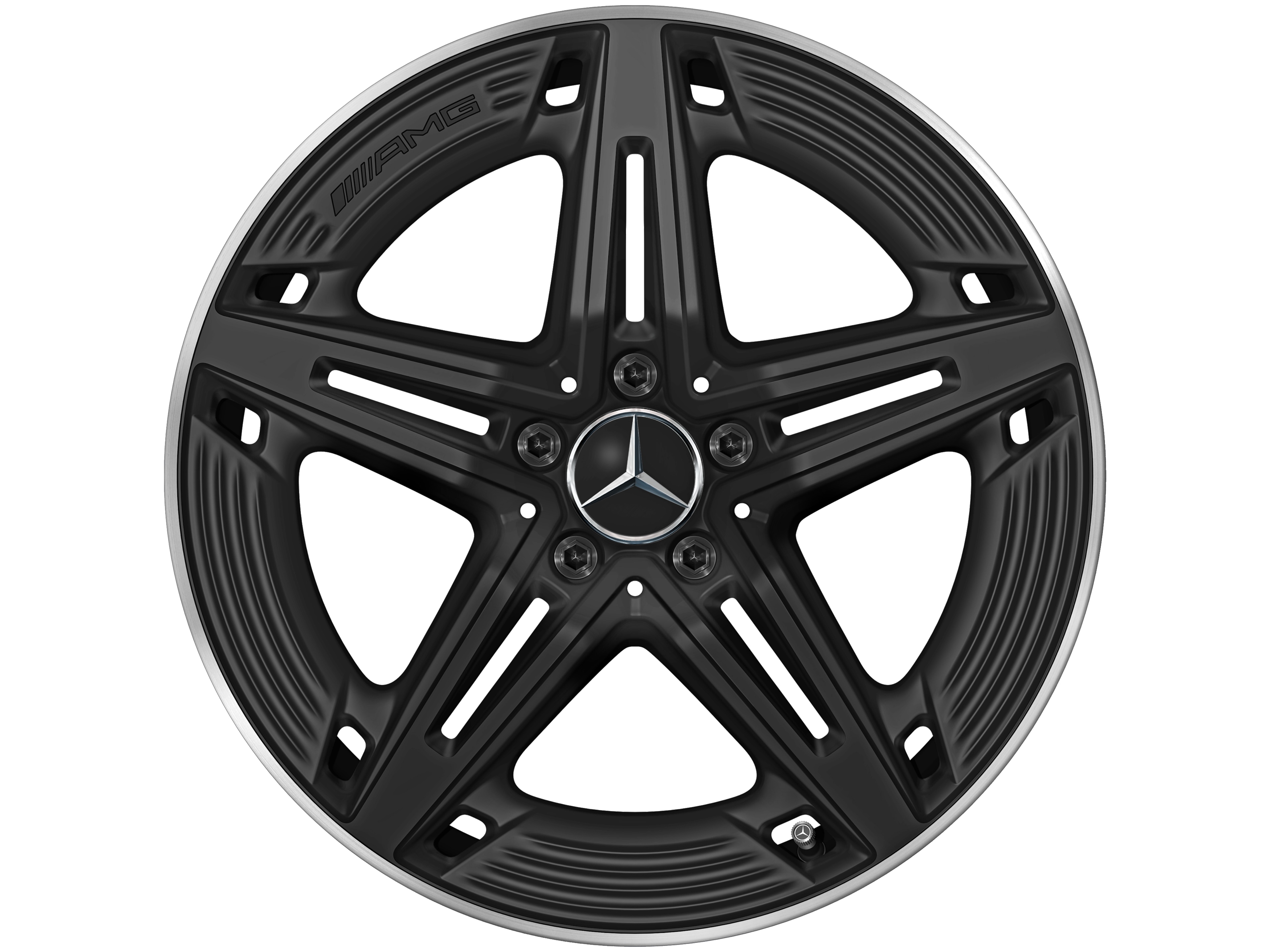 Llanta AMG de 5 radios, 48,3 cm (19 pulgadas) - 9 J x 19 ET 52, negro, pulido a alto brillo
