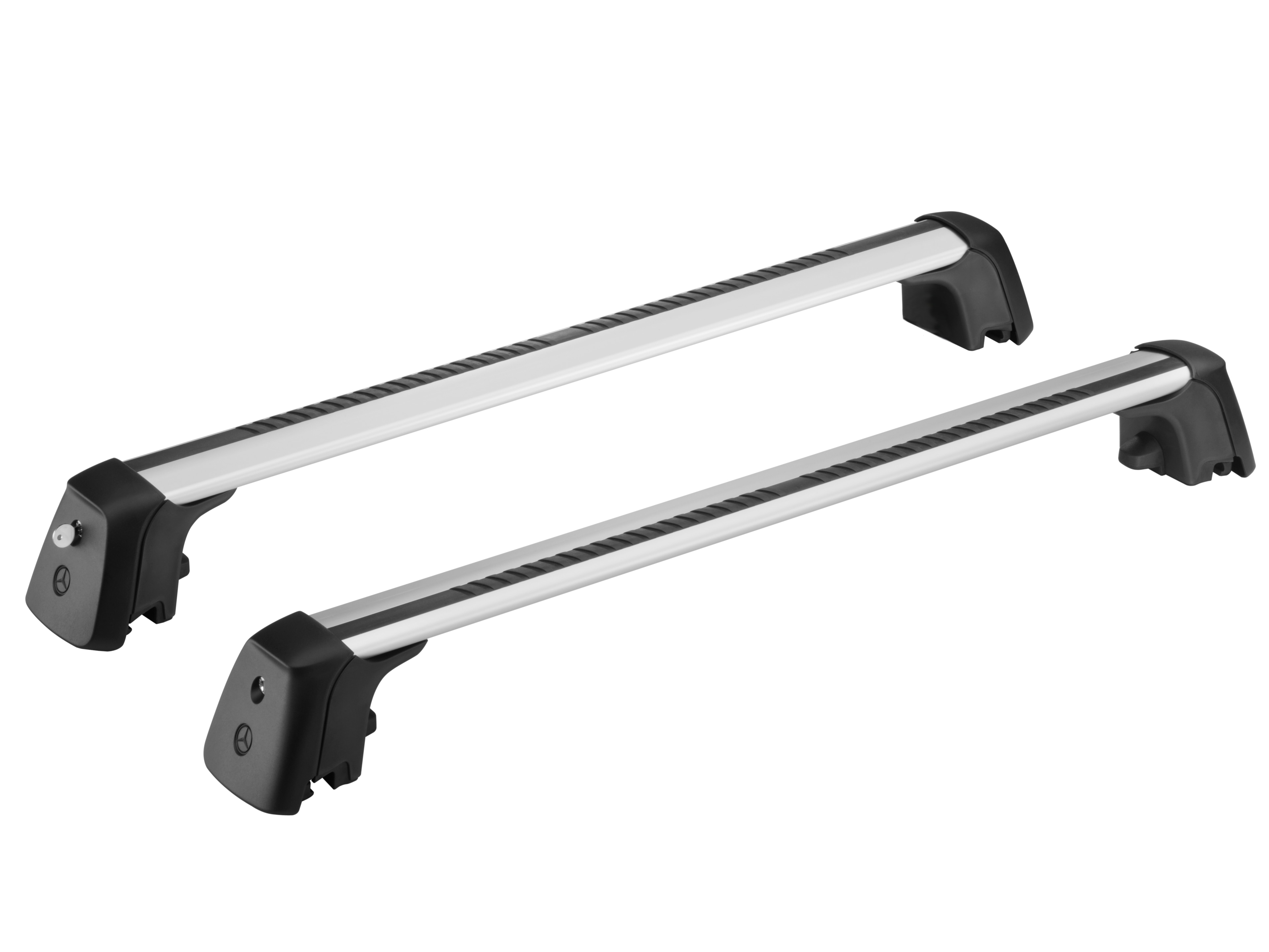 Barras longitudinales para el techo, 2 piezas - Aluminio, negro-plata
