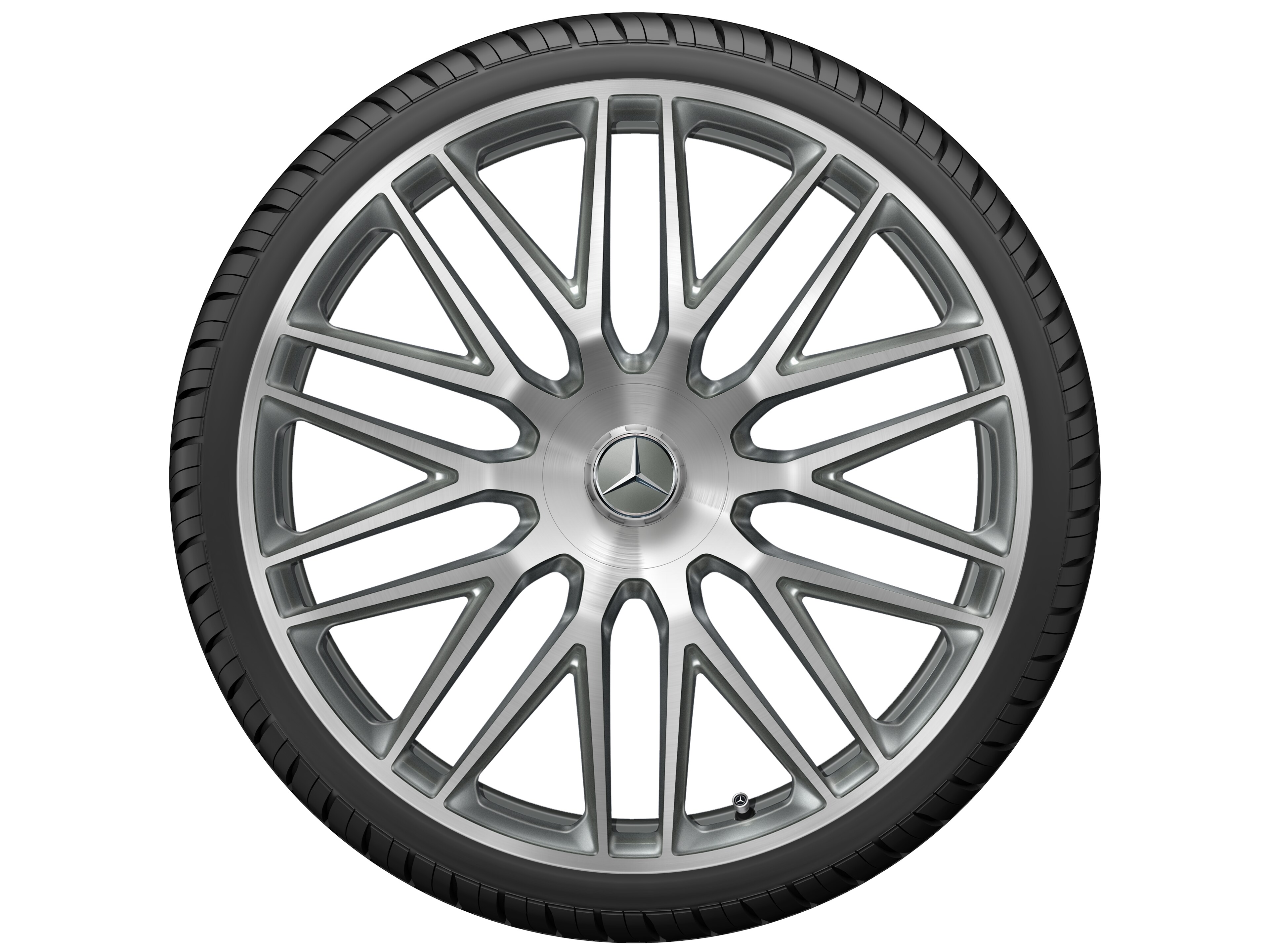 Llanta forjada AMG en diseño multirradio, 58,4 cm (23 pulgadas) - 11,5 J x 23 ET 47, gris titanio, pulido a alto brillo