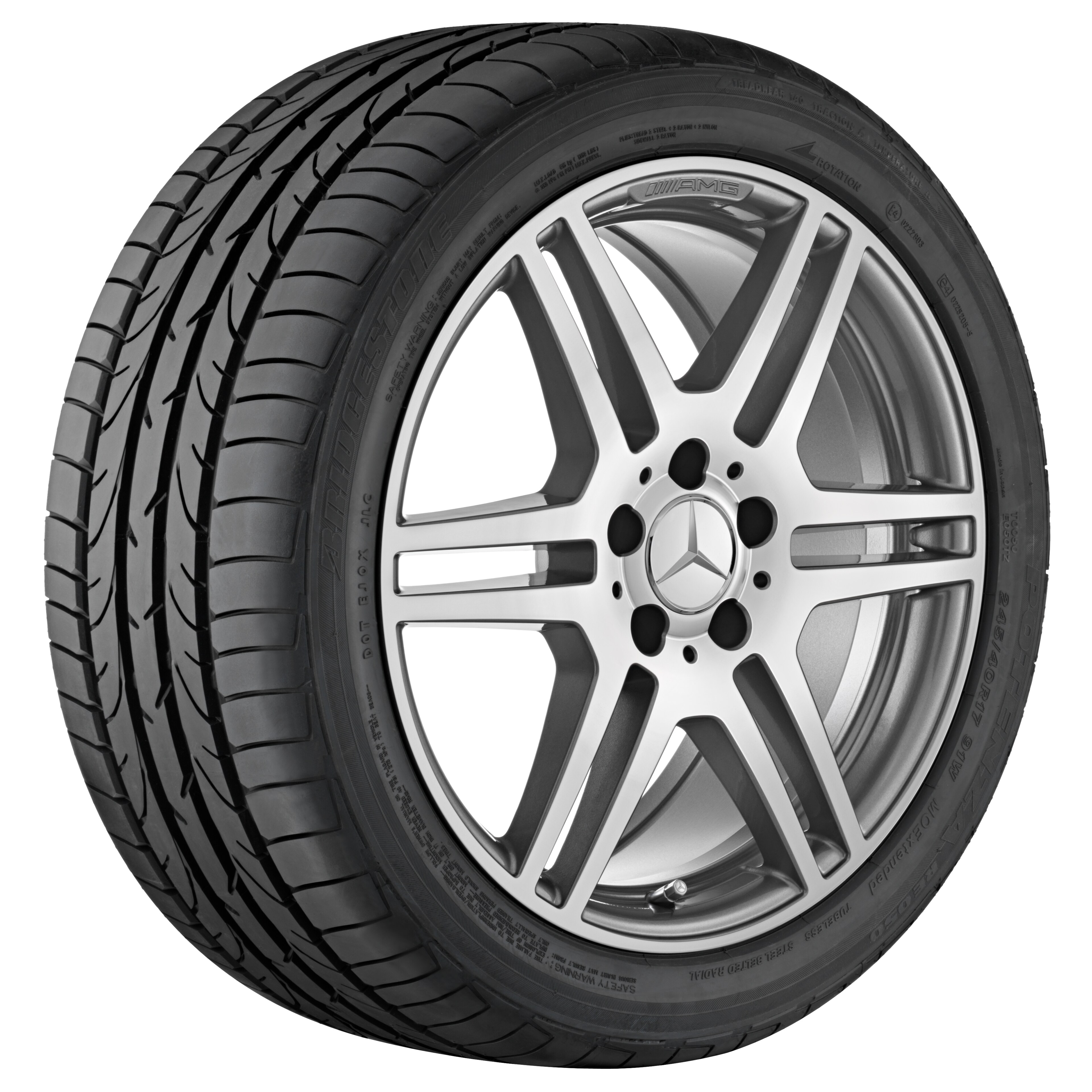 Llanta de 6 radios dobles AMG, 45,7 cm (18 pulgadas) - 8 J x 18 ET 45, gris titanio, pulido a alto brillo