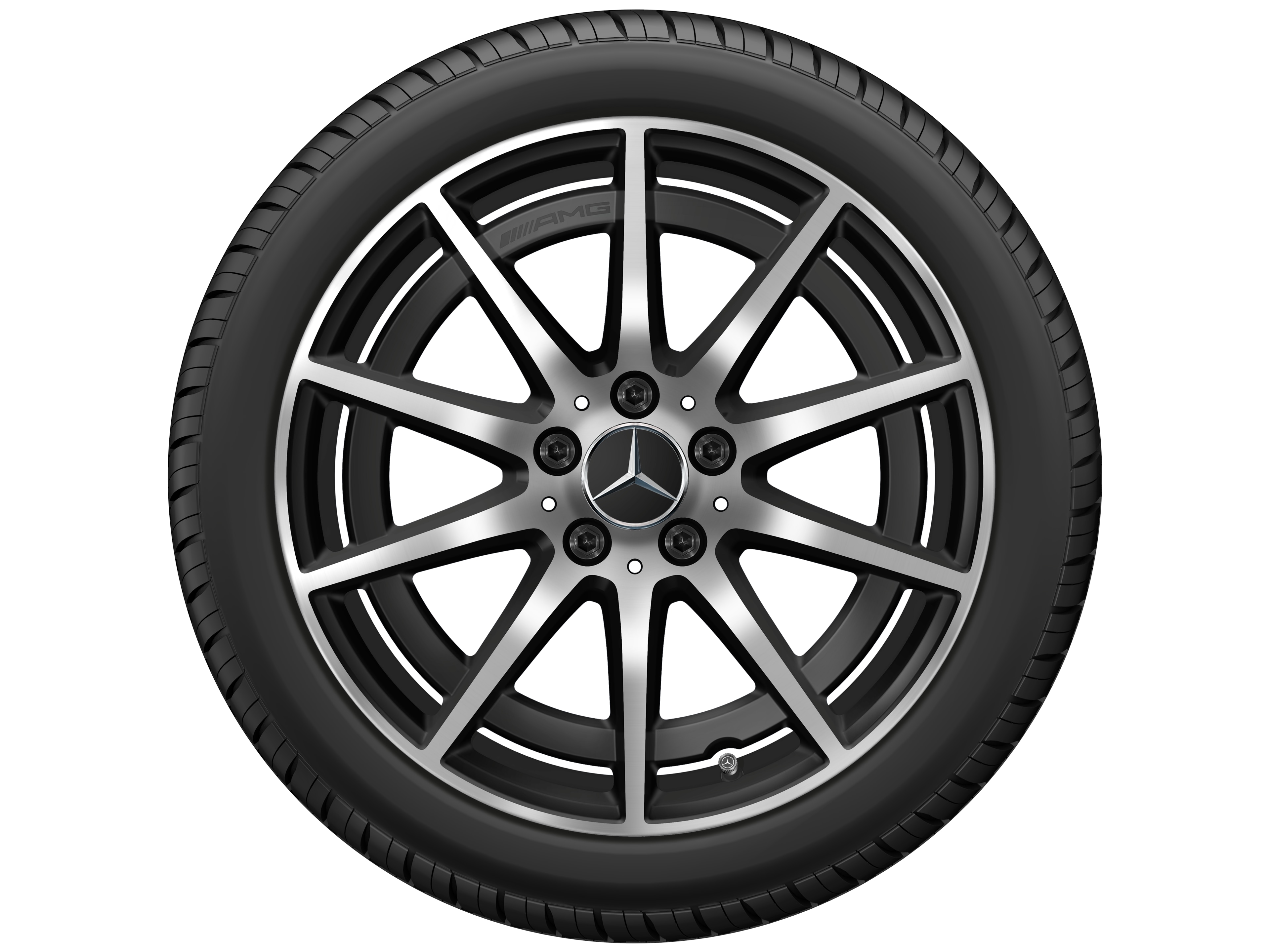 Llanta AMG de 10 radios, 45,7 cm (18 pulgadas) - 8,5 J x 18 ET 46, negro mate, pulido a alto brillo