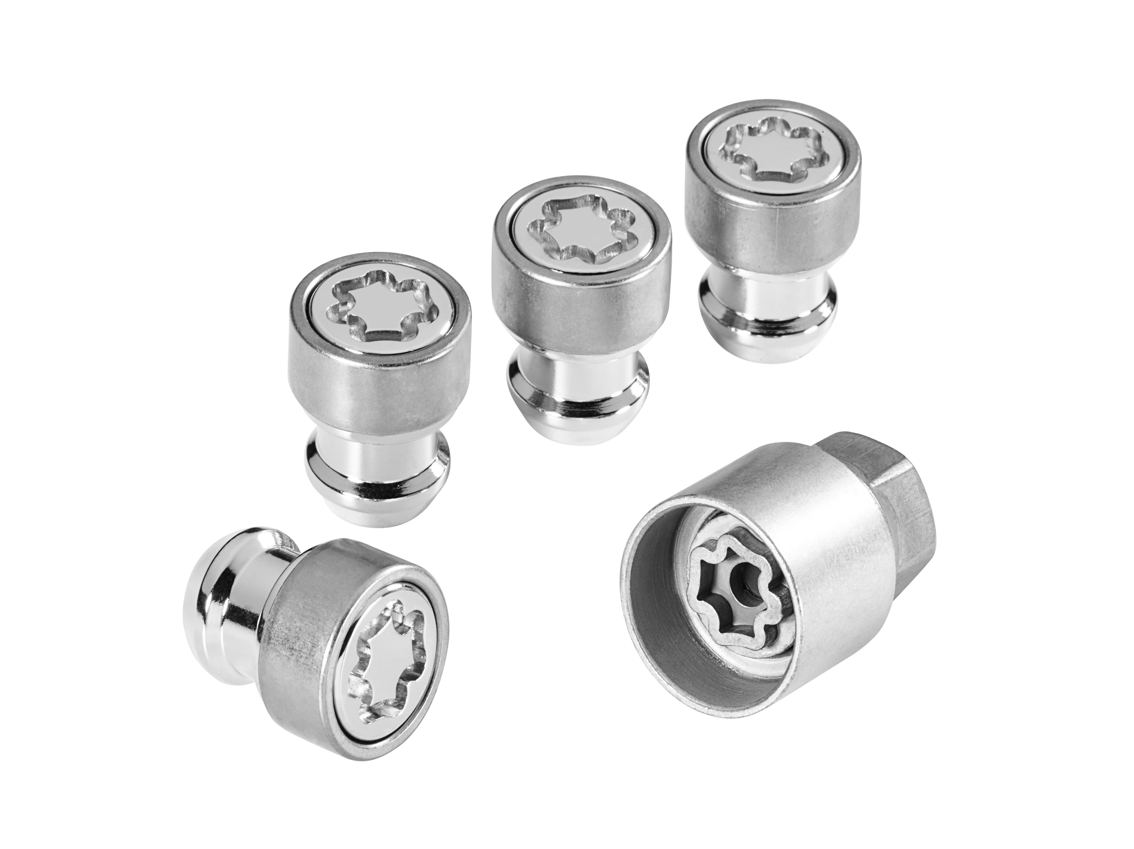 Juego de tornillos de rueda antirrobo, para llantas de aleación - plata