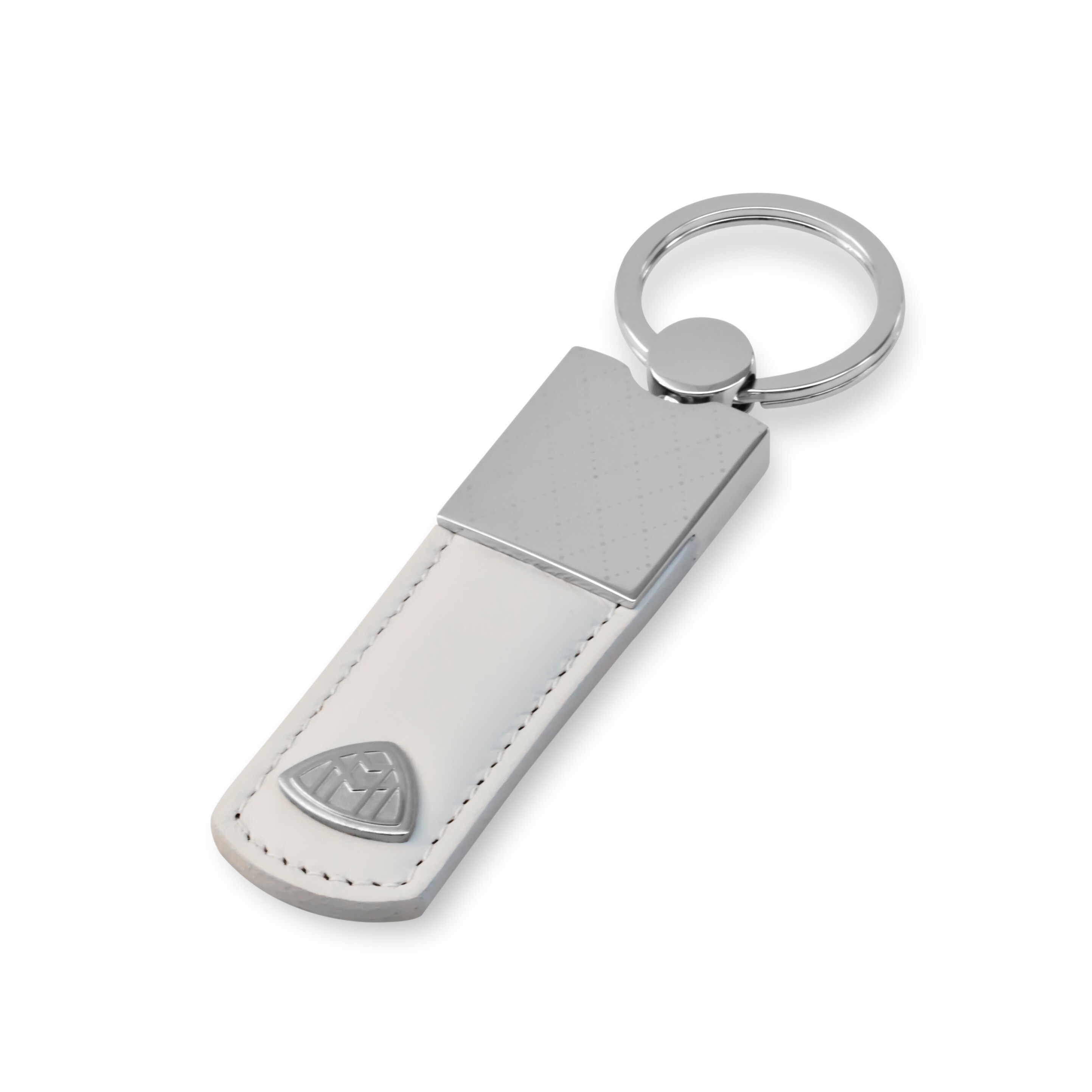 Llaveros, Mercedes-Maybach, Blanco - blanco / plata, Cuero / Acero inoxidable