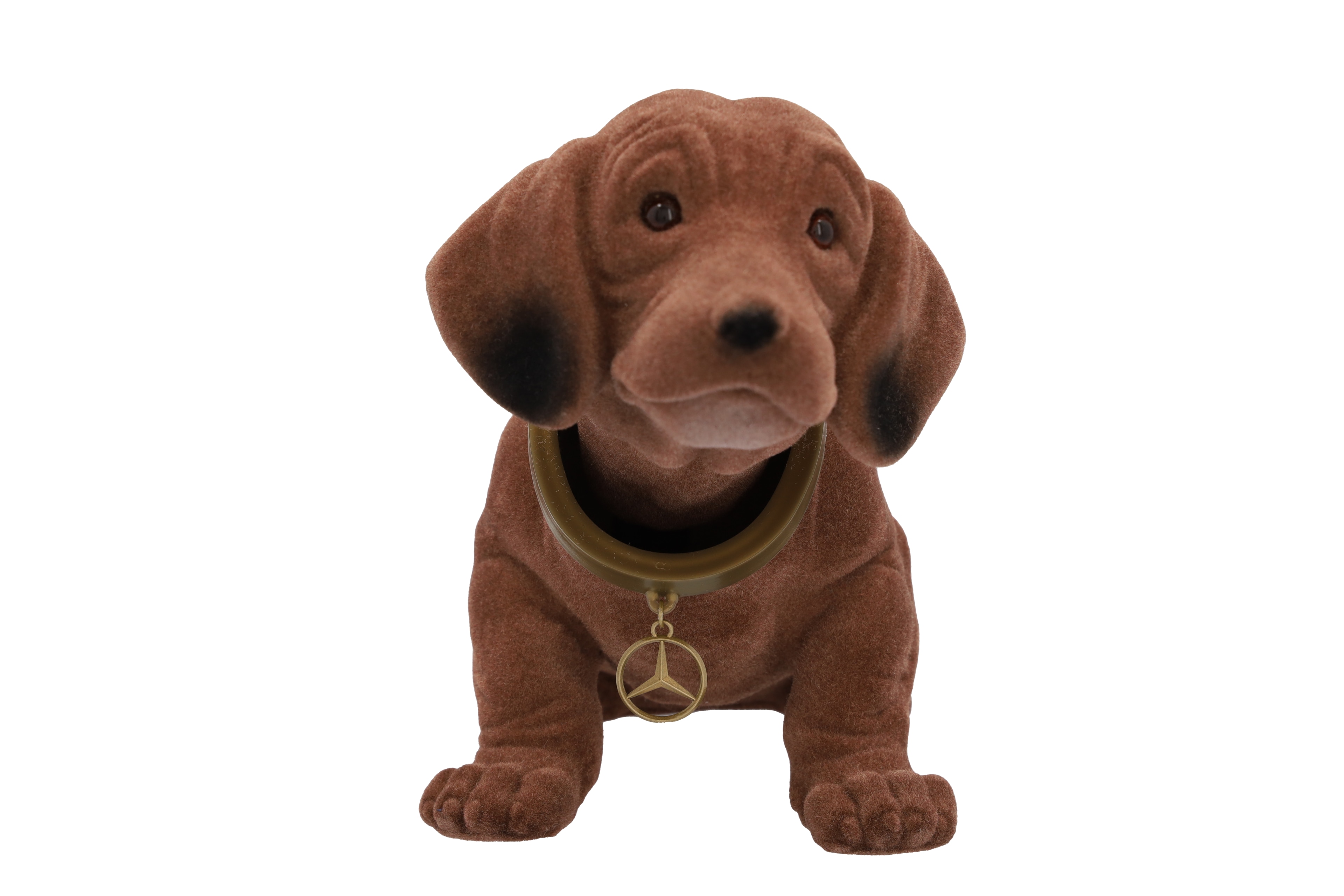 Perro con cabeza basculante - marrón, Plástico