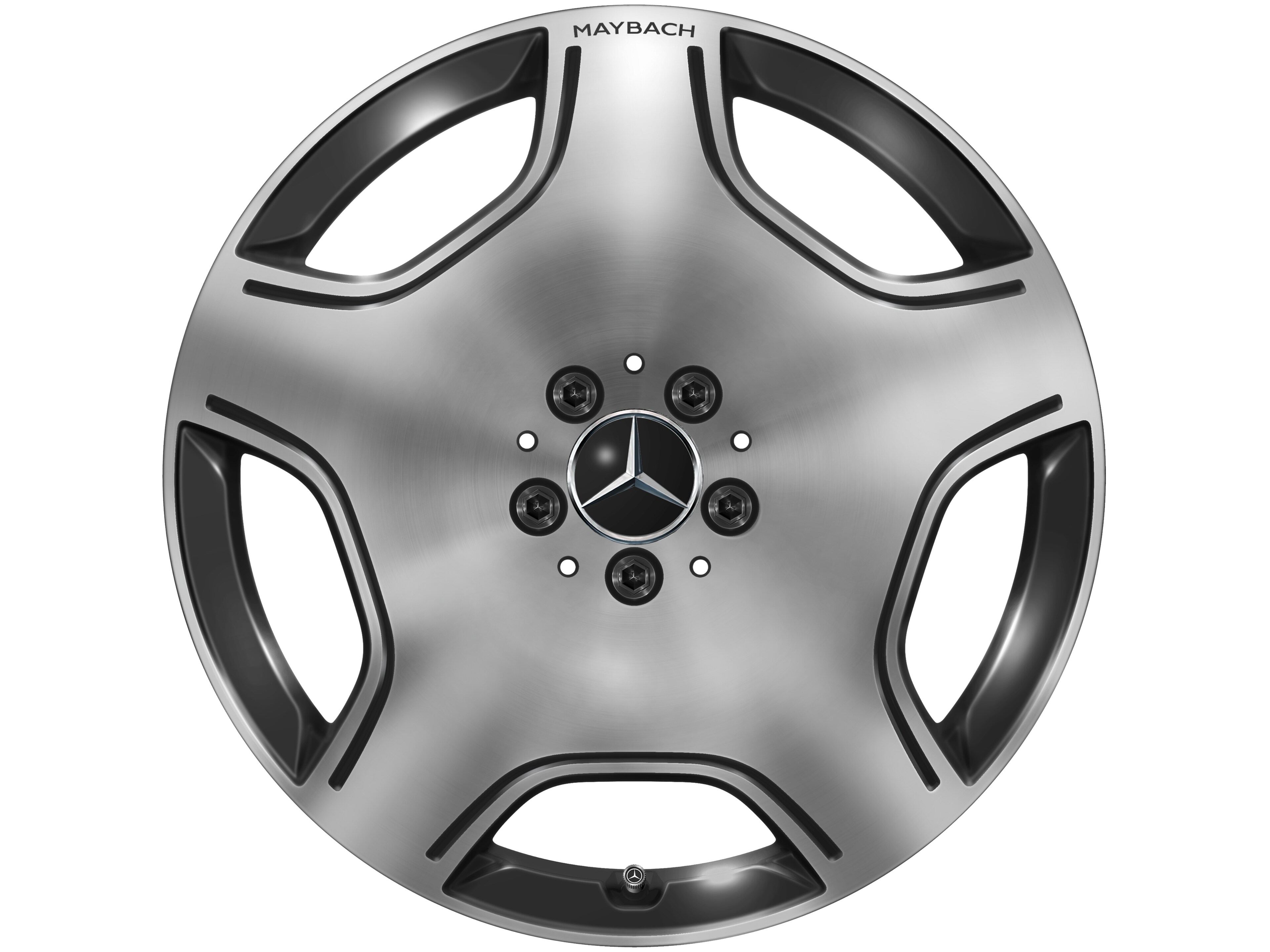 Llanta de 5 orificios, Diseño aerodinámico, 48,3 cm (19 pulgadas) - 8,5 J x 19 ET 31,5, negro, pulido a alto brillo